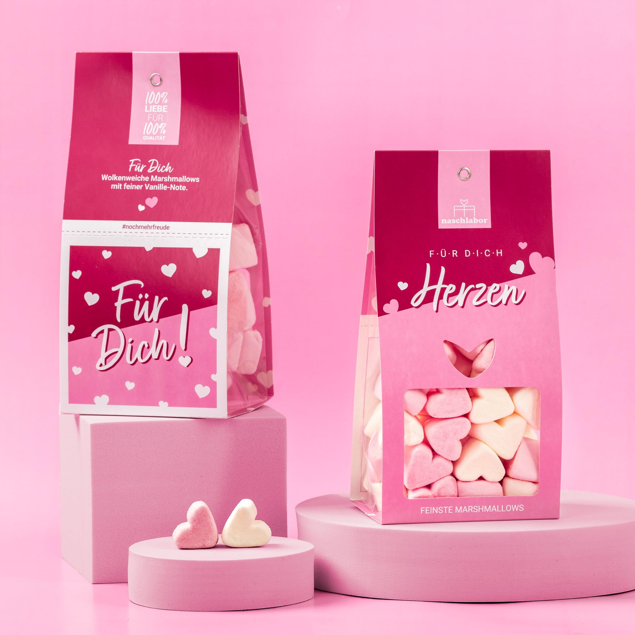 Pink Heart Marshmallows - Mini Sweet Gift for Loved Ones | Decorative Baking Marshmallow Hearts | Perfect for Valentine's Day, Birthday Gifts, Cake Decorations and Party Favors