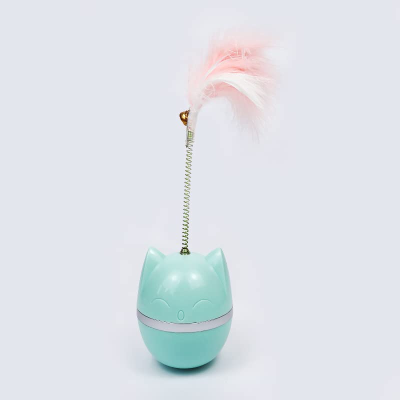 Durable Cat Toys Set - Interactive Tumbler Teaser Ball & Feather Wand for Boredom Relief - Bite-Resistant Cat Toys for Indoor Play, Exercise & Bonding with Your Pet