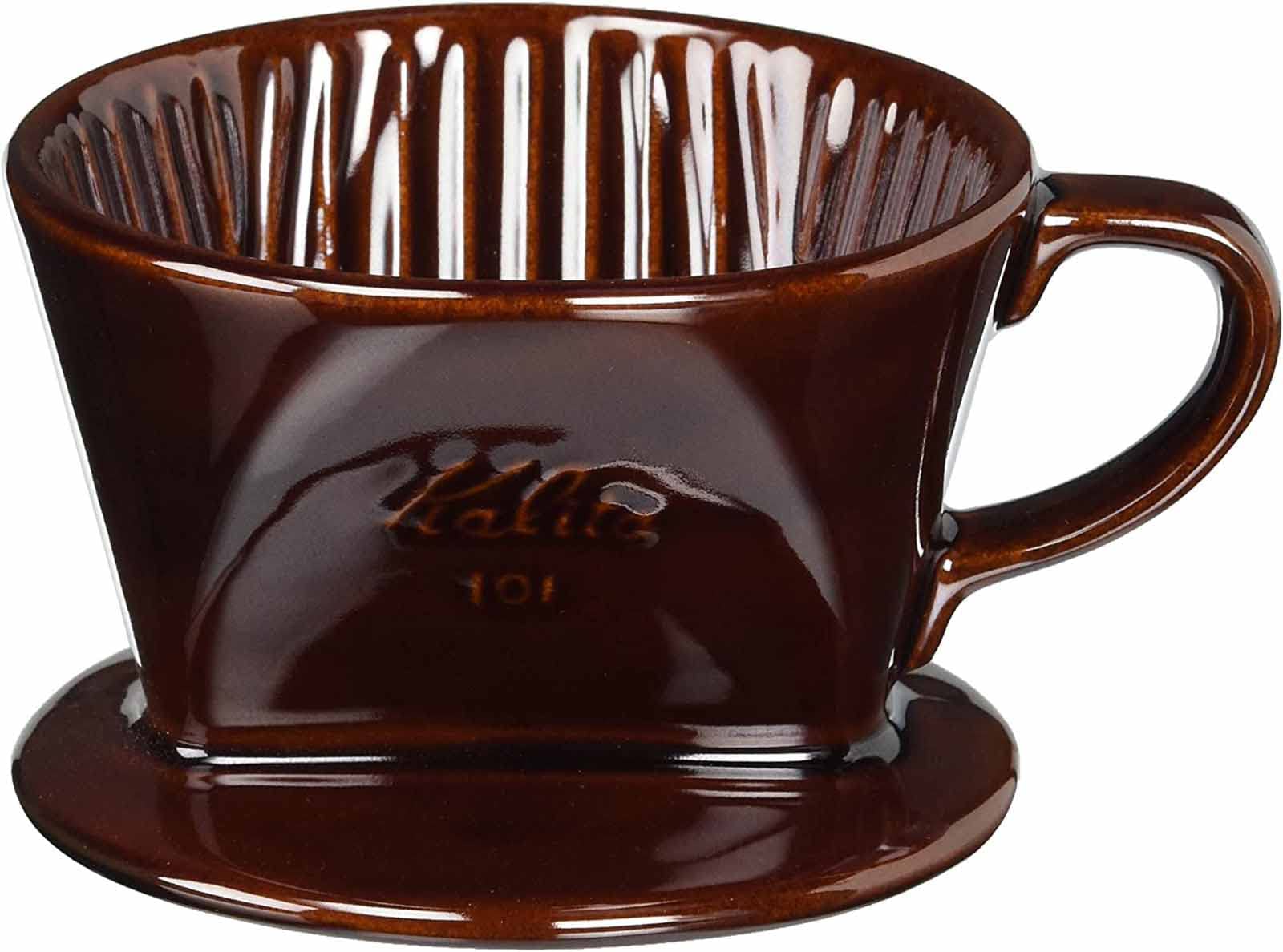 Kalita Ceramic Coffee Dripper 101 - Lotto Brown #01003 | Premium Pour Over Coffee Maker for Home & Office Brewing | Perfect for Specialty Coffee Enthusiasts & Baristas