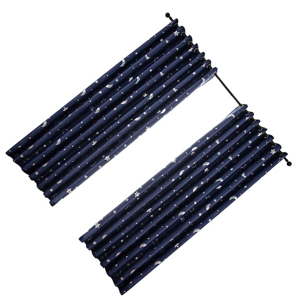 Stars & Moon Blackout Thermal Insulated Curtains for Living Room, Bedroom, Bathroom - Energy Efficient Window Treatments for Home Decor & Holiday