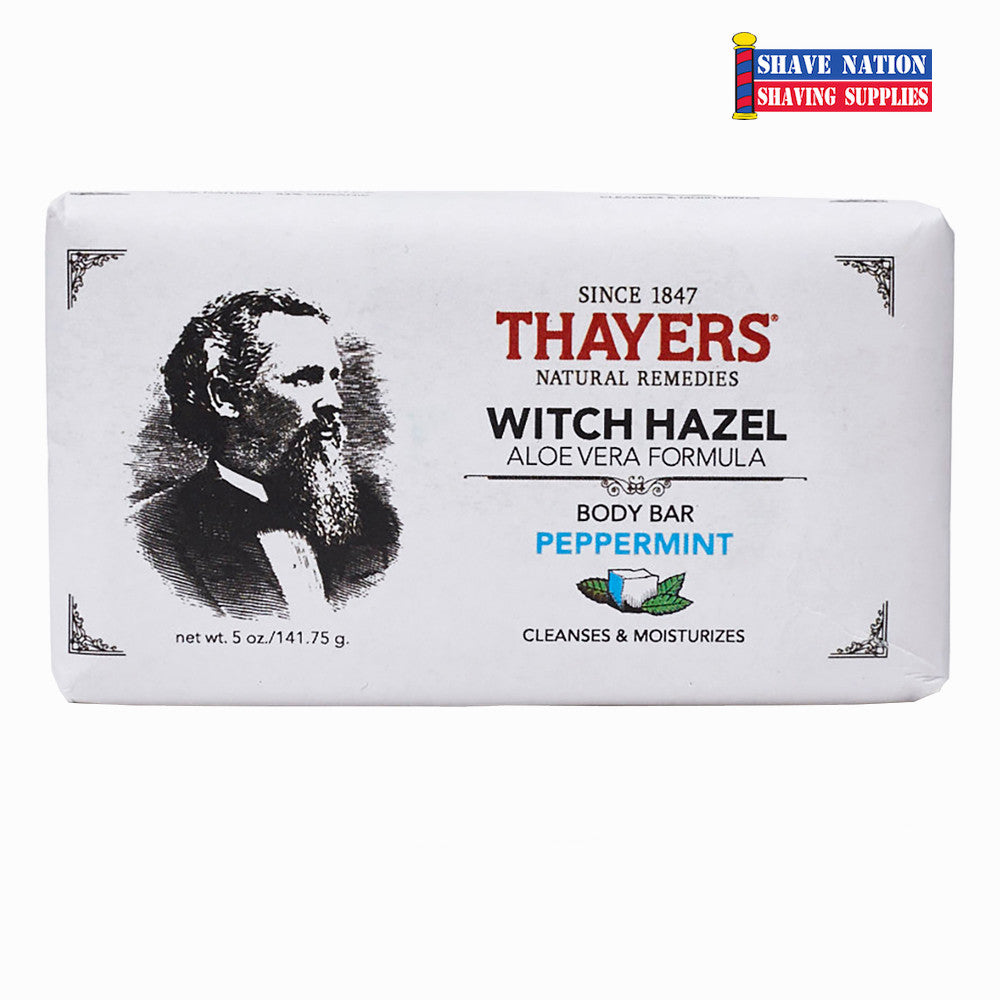 Thayers Peppermint Body Bar Soap - Natural & Refreshing for Sensitive Skin | Perfect for Shower, Spa & Gift Sets