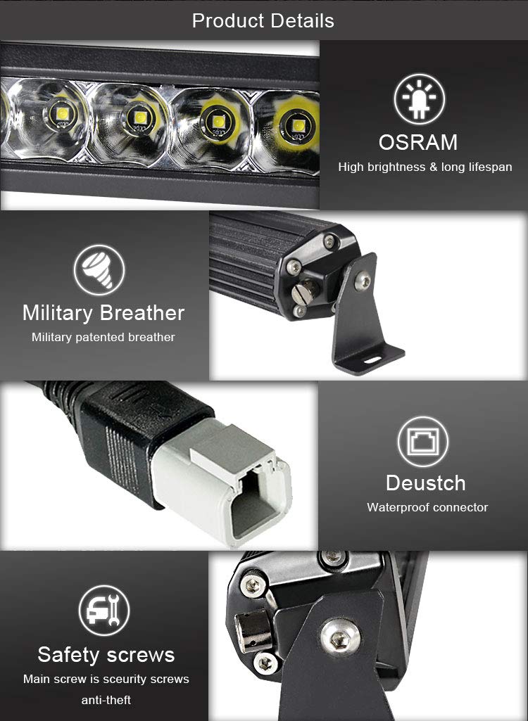 Aurora S5 Amber 10-Inch Off-Road LED Light Bar - NSSR Series - Waterproof & Durable for Trucks, ATVs, UTVs, Jeeps & Off-Road Adventures
