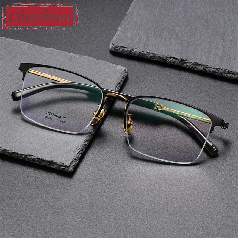 Premium Titanium Full Rim Square Eyeglasses for Men - Lightweight & Durable Frame - Ideal for Work, Reading & Everyday Use