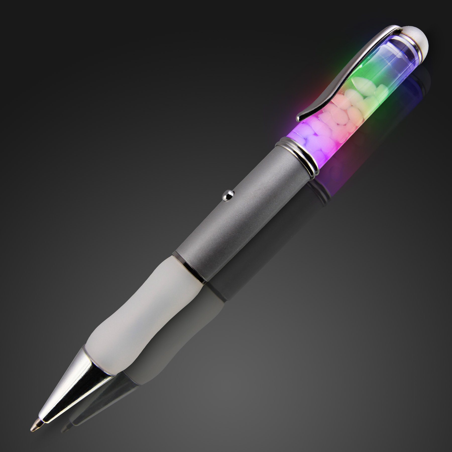 Color Changing LED Floating Pebble Pens - Set of 12 Vibrant Light Up Writing Tools for Office, School & Creative Journaling
