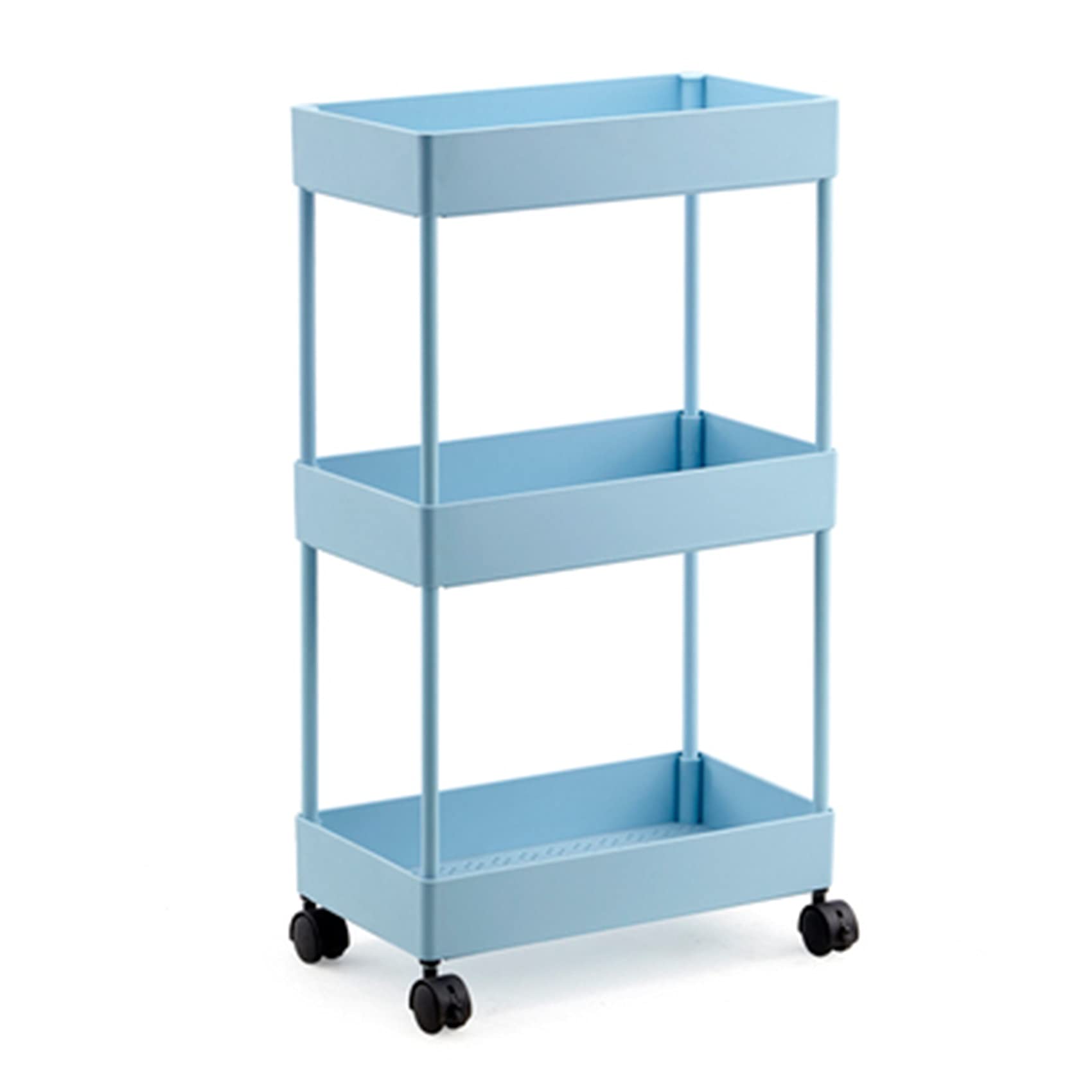 3/4/5 Tier Slim Rolling Storage Cart with Wheels - Mobile Kitchen & Bathroom Organizer for Art Supplies, Sink Accessories & More | Space-Saving Shelving for Home & Office Use
