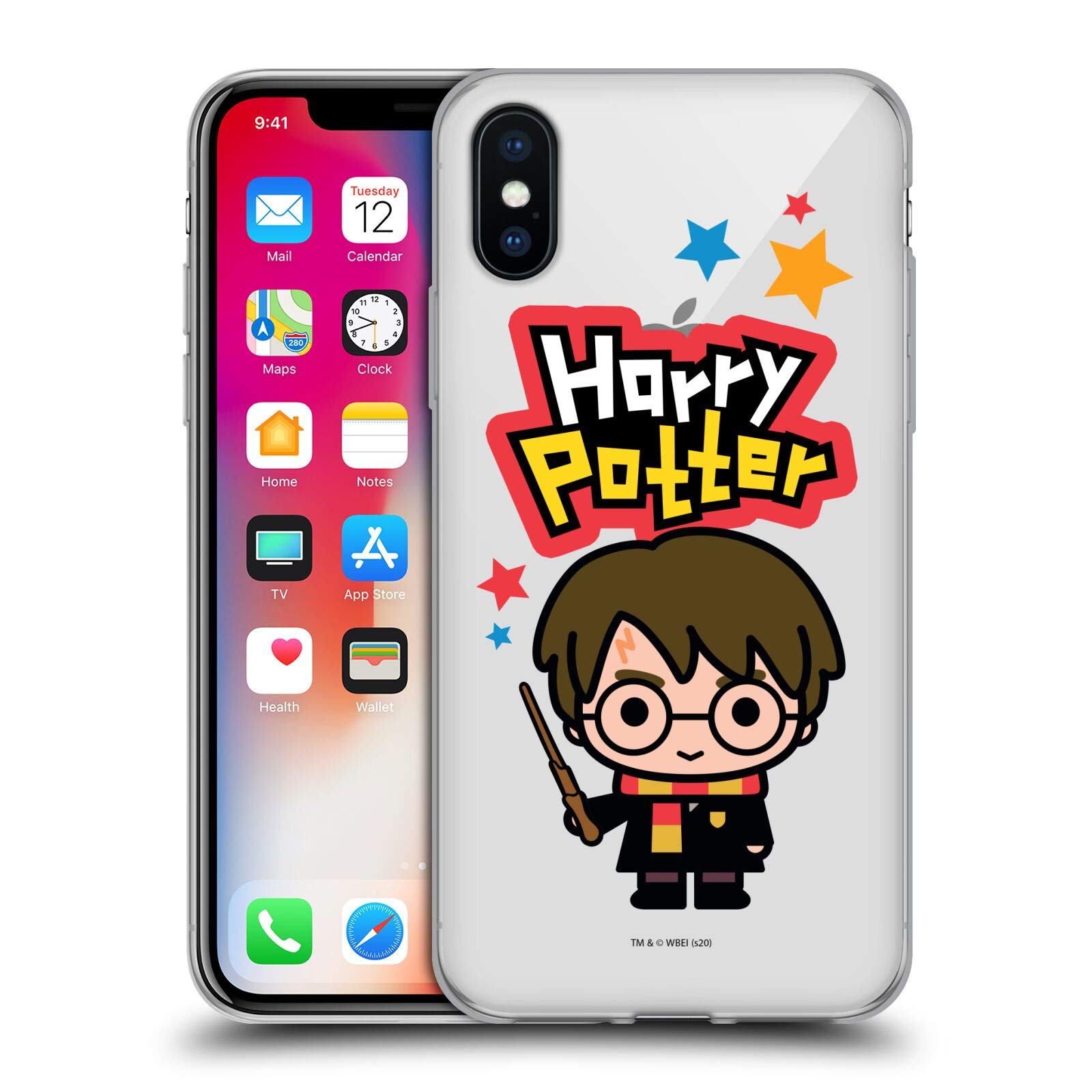 Official Harry Potter The Boy Who Lived Deathly Hallows iPhone X/Xs Soft Gel Case - Licensed HP Phone Cover for Apple iPhone 10 (5.8