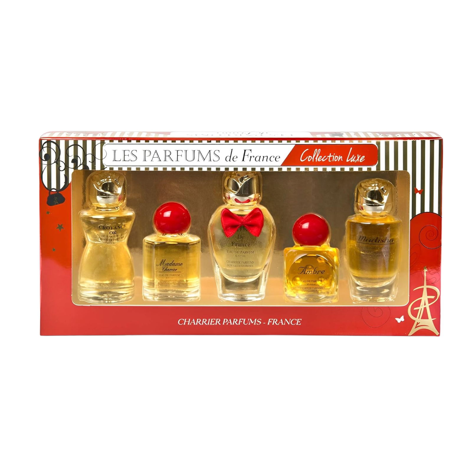 Charrier Parfums Les Parfums de France Luxury 5-Piece Miniature Eau de Parfum (EDP) Gift Set - Perfect for Travel, Sampling & Gifting