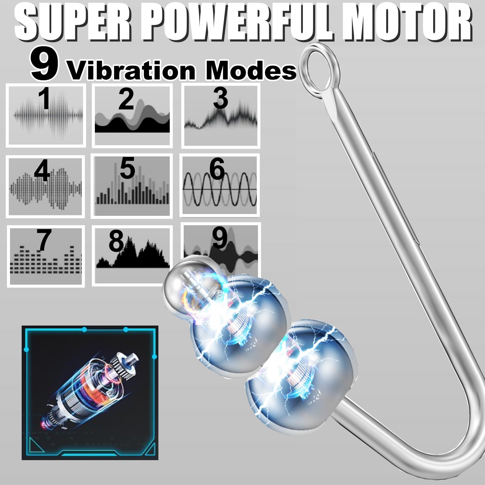 Vibrating Anal Hook BDSM Bondage Kit - 9 Vibration Modes, Thigh Sling, Chest Harness & Handcuffs with 3-Ball Anal Trainer - Unisex SM Fetish Toys for Couples - Perfect for Spicing Up Bedroom Play & BDSM Exploration