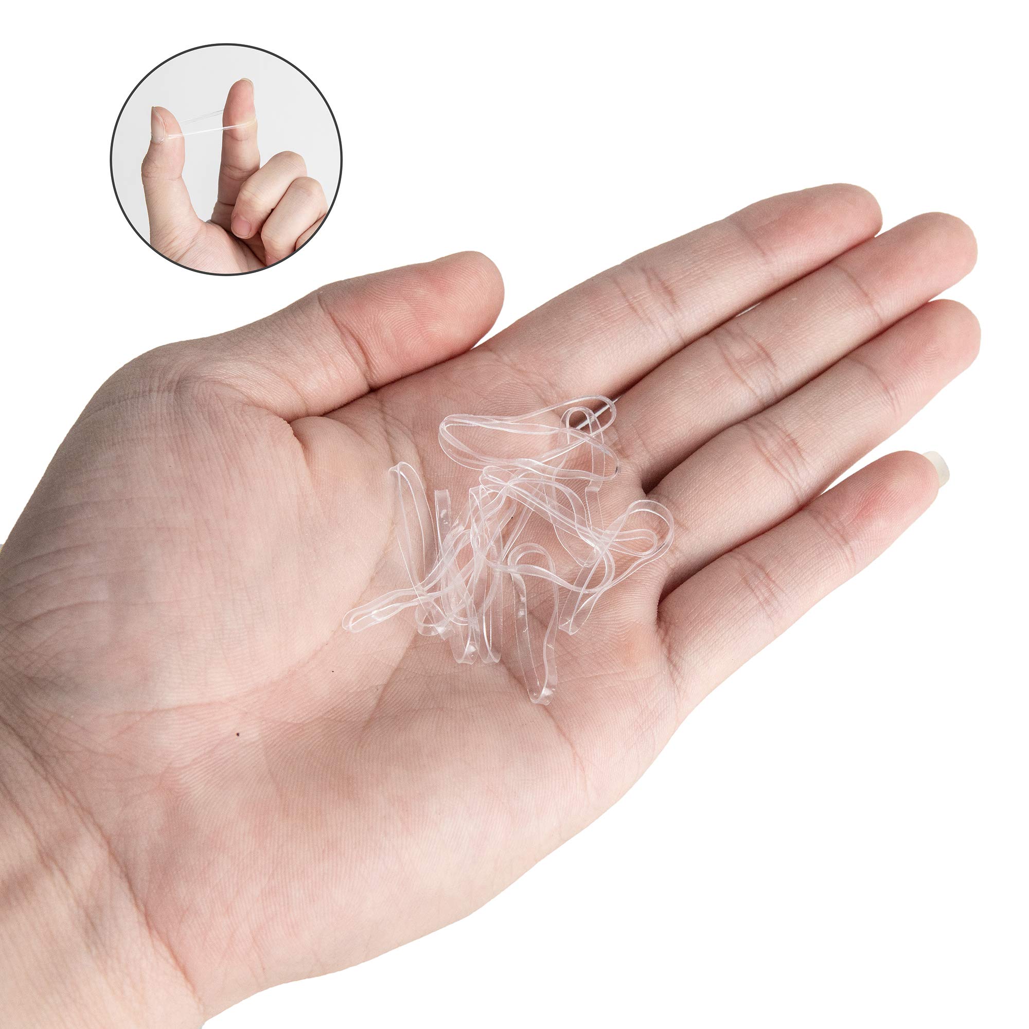1000 Pcs Clear Elastic Hair Bands - Soft Tiny Rubber Bands for Kids Hair, Braids & Wedding Hairstyles | Gentle No-Slip Grip | Perfect for DIY Crafts, Ponytails & Hair Accessories (1000 Count, Clear)