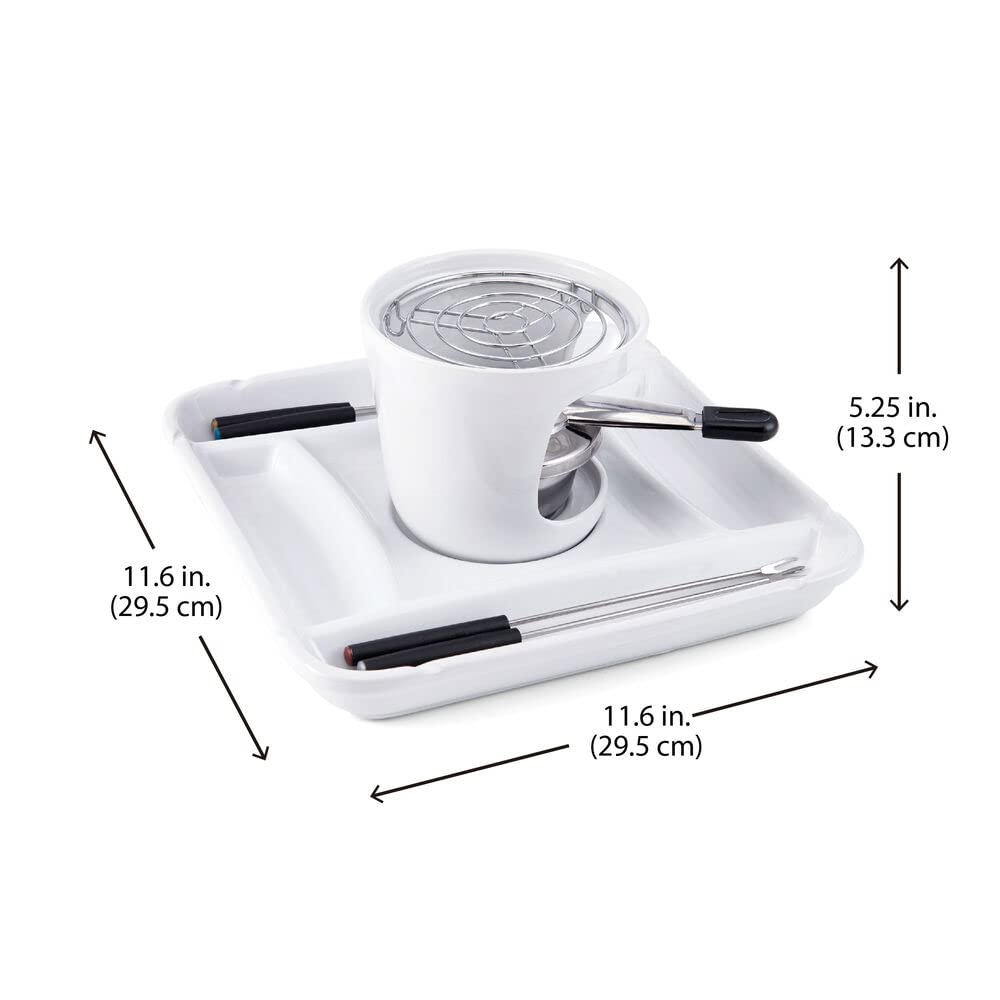 Chicago Metallic S'mores Maker - Portable Campfire Dessert Kit for Indoor & Outdoor Use - Perfect for Backyard BBQs, Camping Trips & Family Gatherings - White Small Size