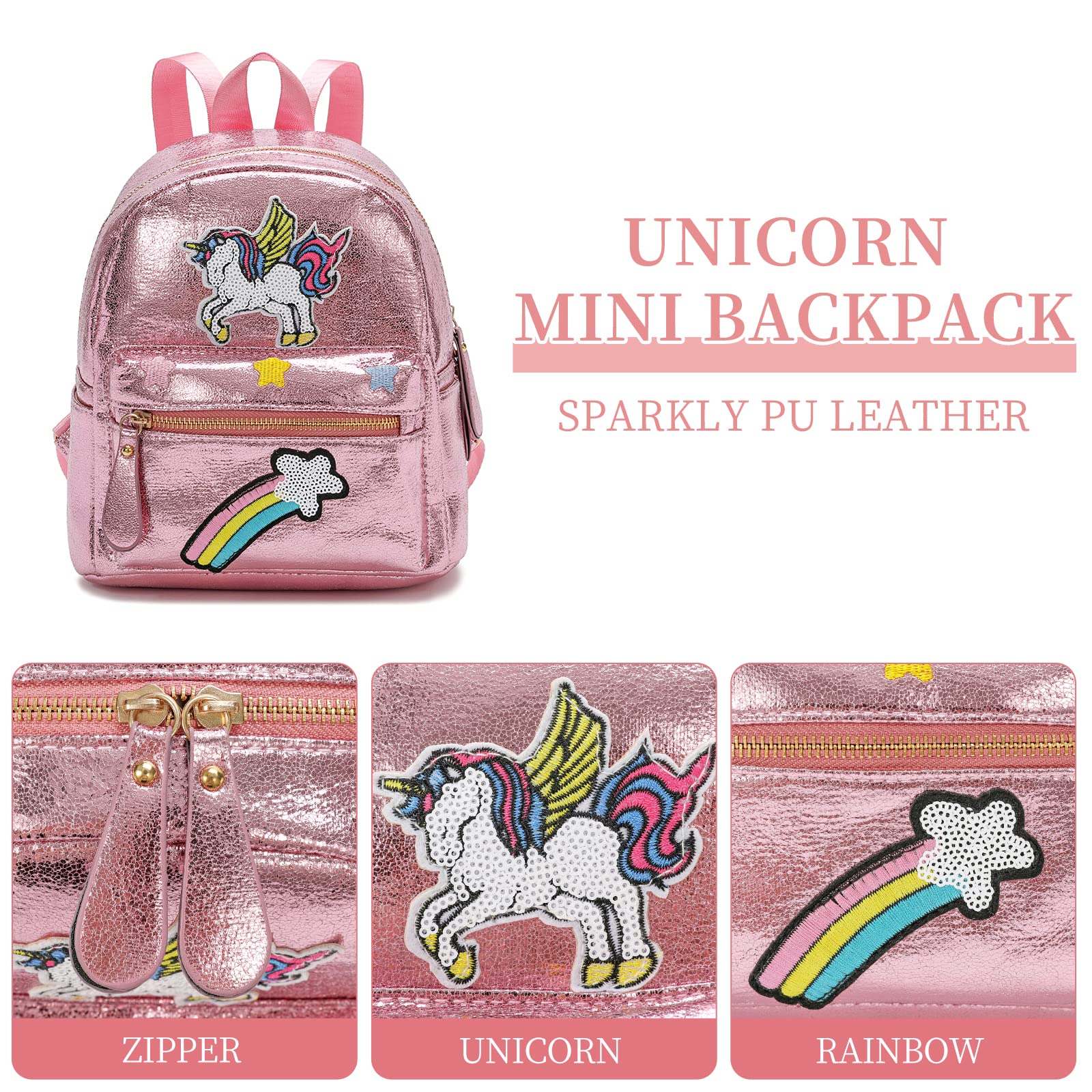 Unicorn Mini Backpack for Girls - Cute Pink Unicorn Themed Kids Backpack for School, Travel & Play | Perfect Gift for Toddlers & Children
