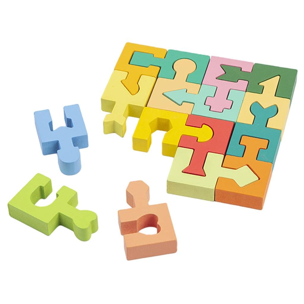 Wooden Jigsaw Puzzles for Toddlers - Geometric Shape Learning Toys for Kids | Educational STEM Toys for Early Childhood Development | Perfect for Home, Classroom & Travel Play