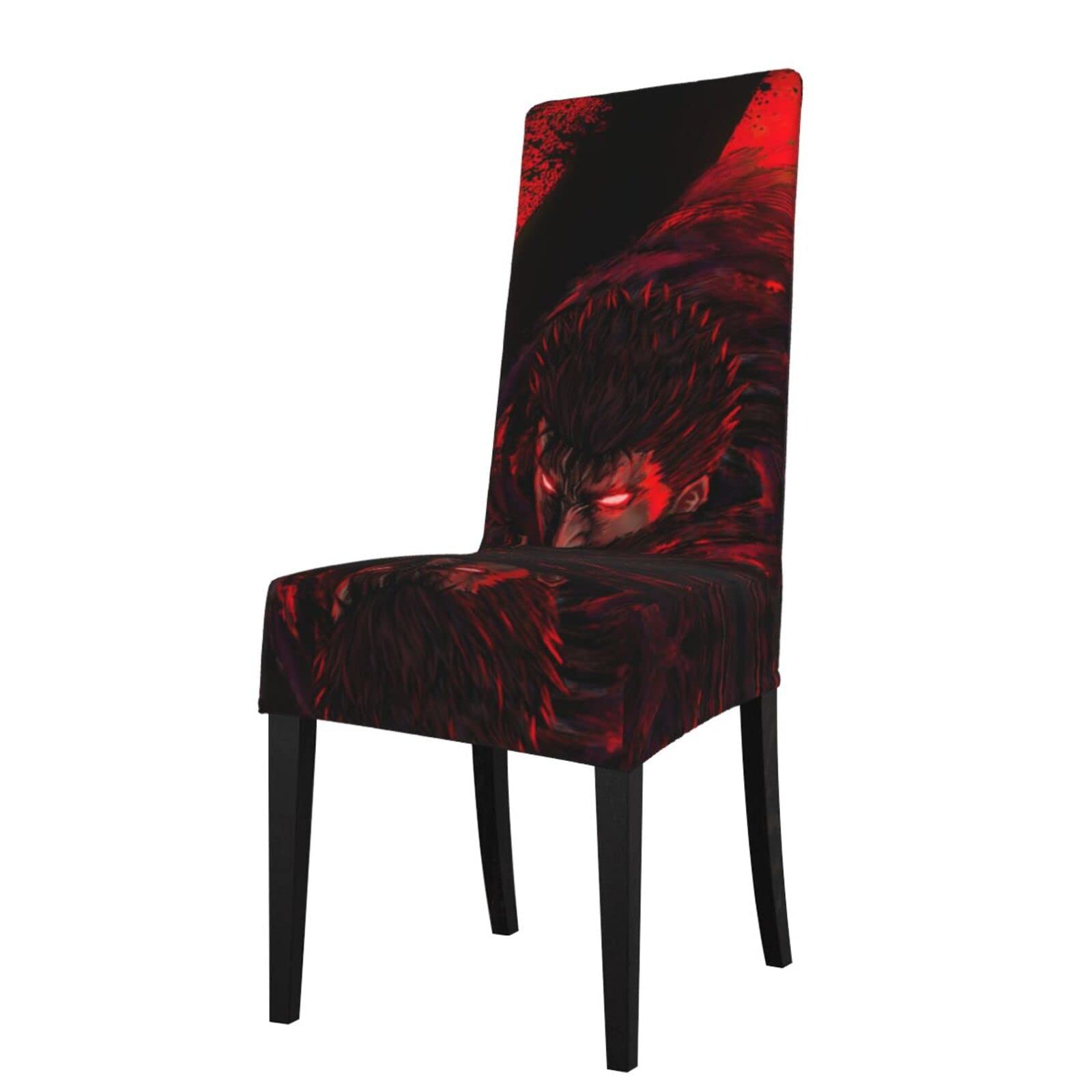 Berserk Anime 3D Soft Stretchable Dining Chair Covers - Removable Seat Protector Slipcovers for Home, Party, Hotel & Wedding (Set of 4) | Perfect for Anime Fans, Themed Events & Home Decor