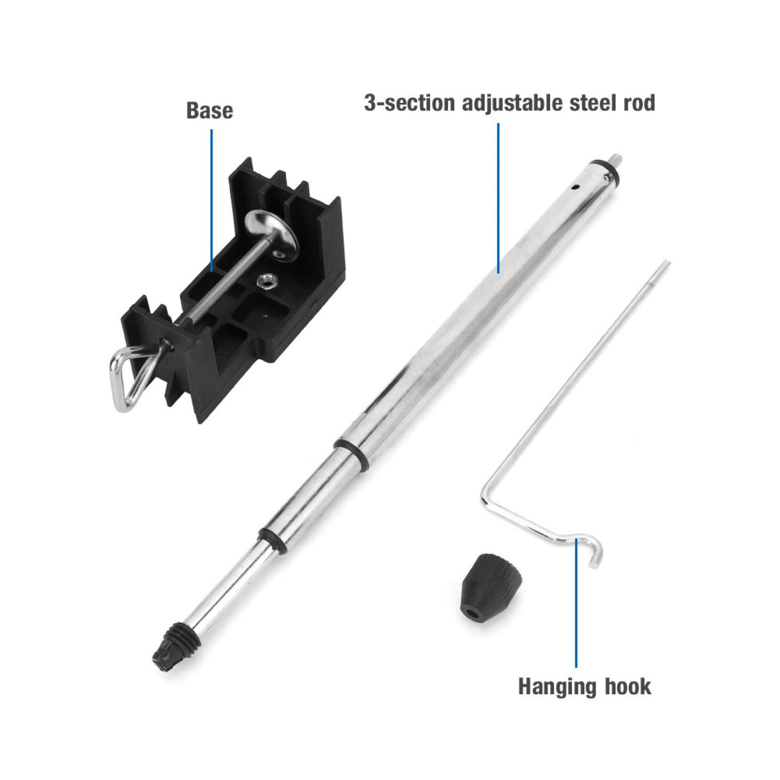 360° Swivel Drill Press Clamp & Rotary Tool Stand with Telescopic Hanger - Heavy Duty Grinder Holder for Household, Industrial & Outdoor Use - Perfect for DIY Projects, Metalworking & Woodworking