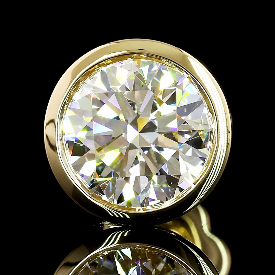 2.07 Carat Lab Grown Round F VVS2 Diamond Stud Earrings in 14K Yellow Gold | Luxury Everyday Wear & Special Occasion Jewelry