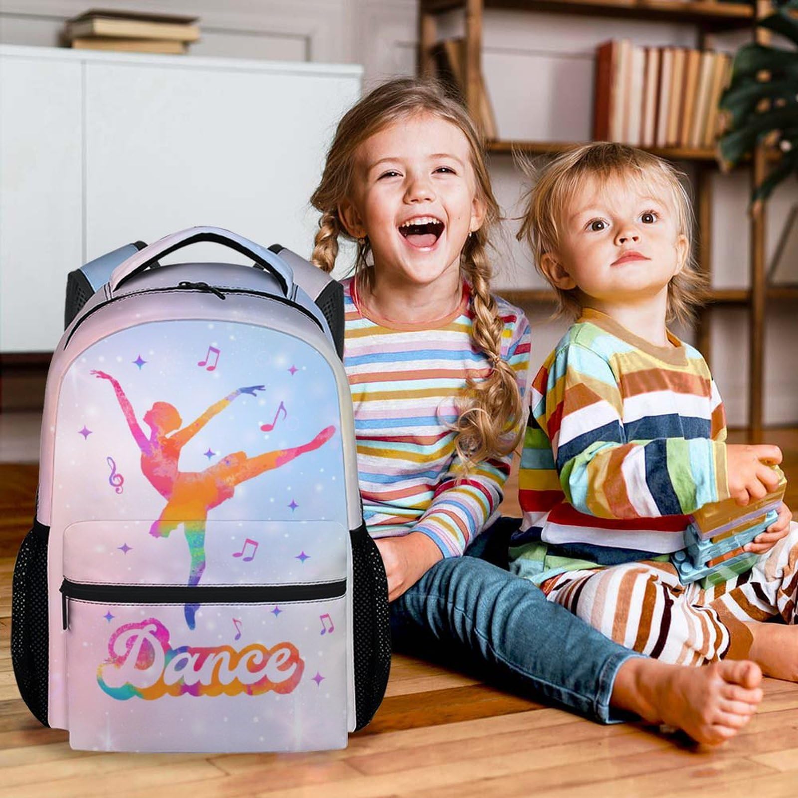 **Cute 17 Inch Lightweight School Backpack for Girls 10-12 - Colorful Dance Bookbag for Kids, Perfect for School, Dance Class & Travel**