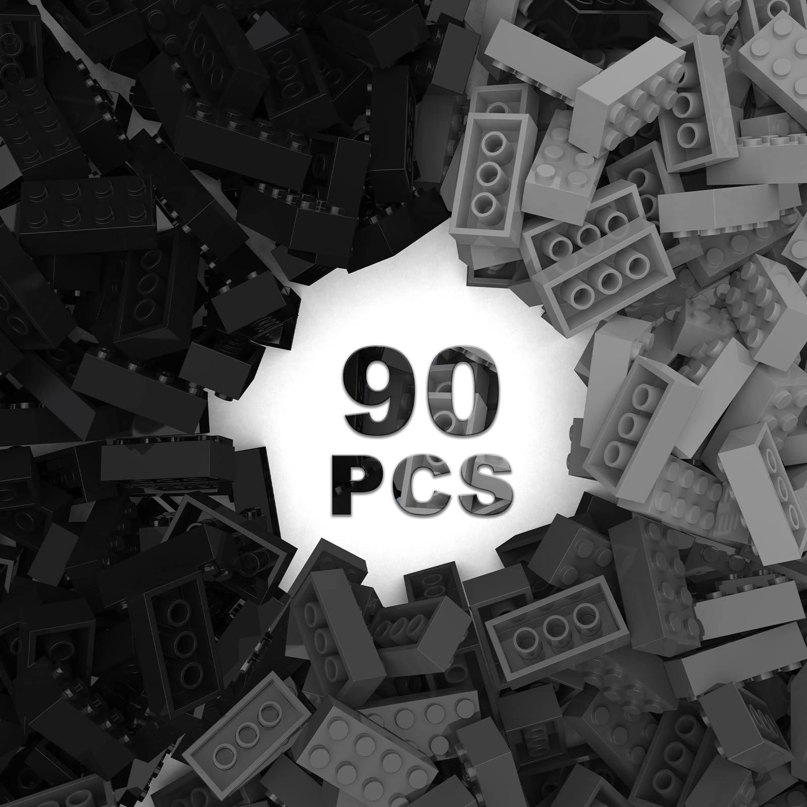 90 Pcs Classic Building Bricks Set - 2x4 Bulk Bricks Compatible with Lego - Creative Construction Blocks for Kids Ages 6-10 - Perfect for STEM Learning, Birthday Gifts & Family Bonding Activities