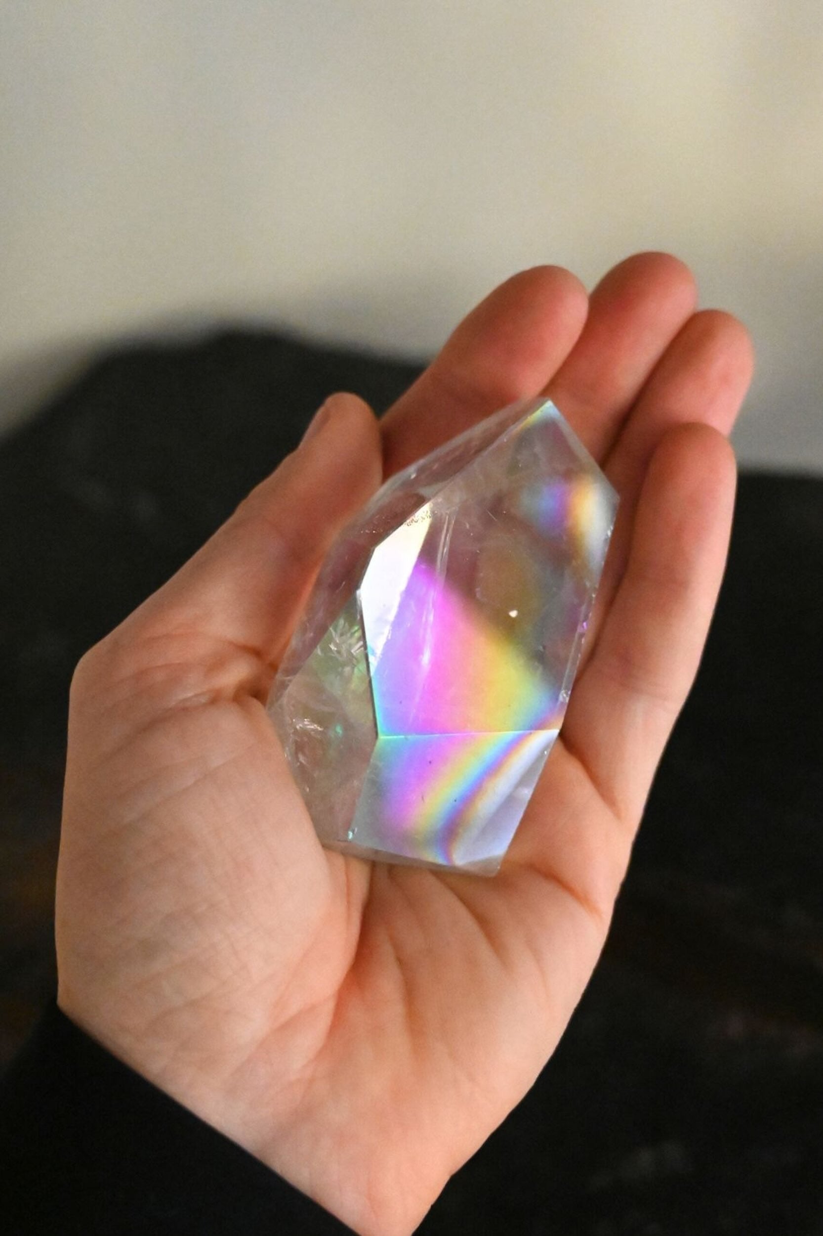 Angel Aura Quartz Crystal Stone - Healing Energy, Positive Vibes & Spiritual Growth - Perfect for Meditation, Chakra Balancing & Home Decor