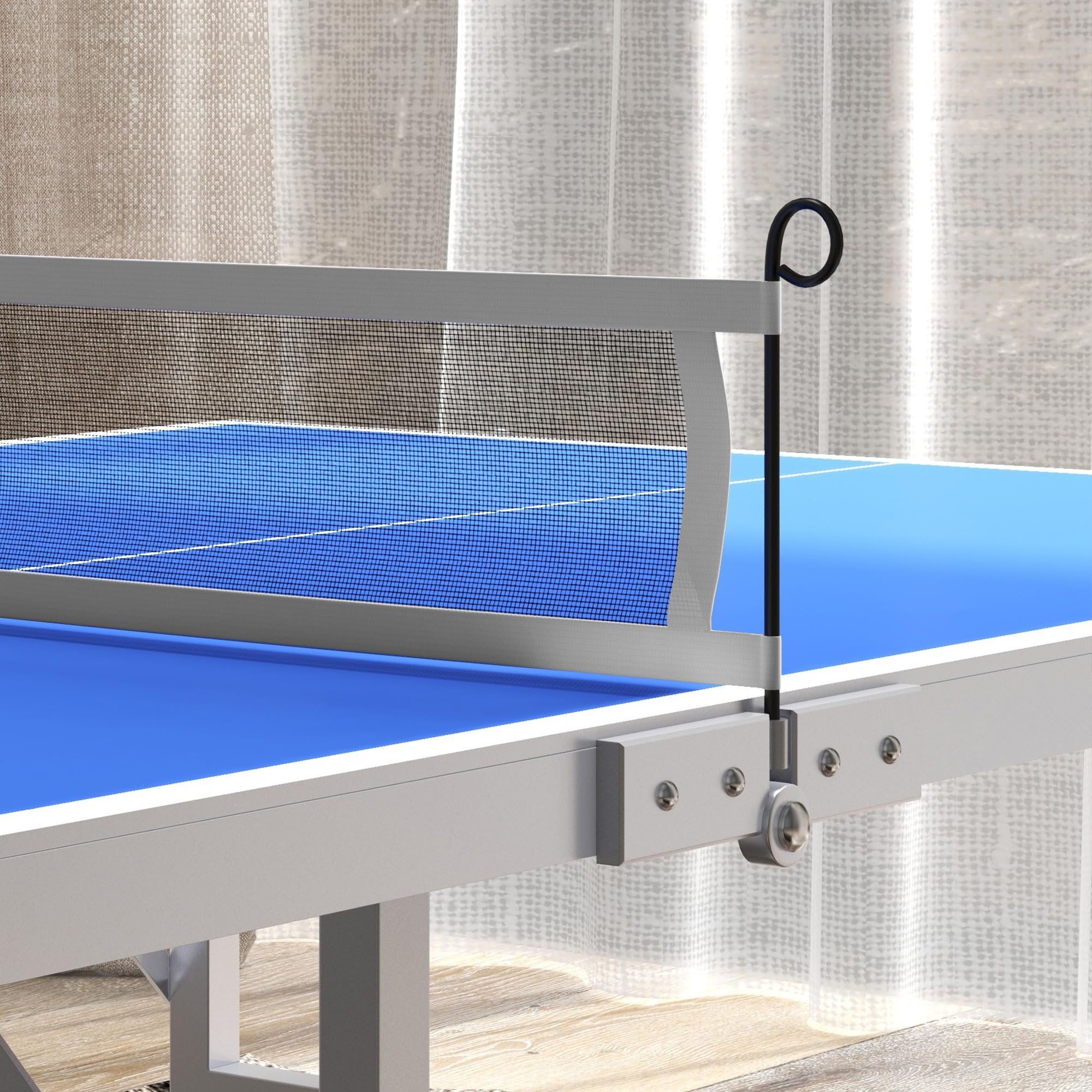 Soozier Foldable Mini Ping Pong Table Set - Indoor/Outdoor Table Tennis with Net, 2 Paddles & 3 Balls | Adjustable Feet & Easy Assembly | Perfect for Home, Office, Backyard or Game Room Fun