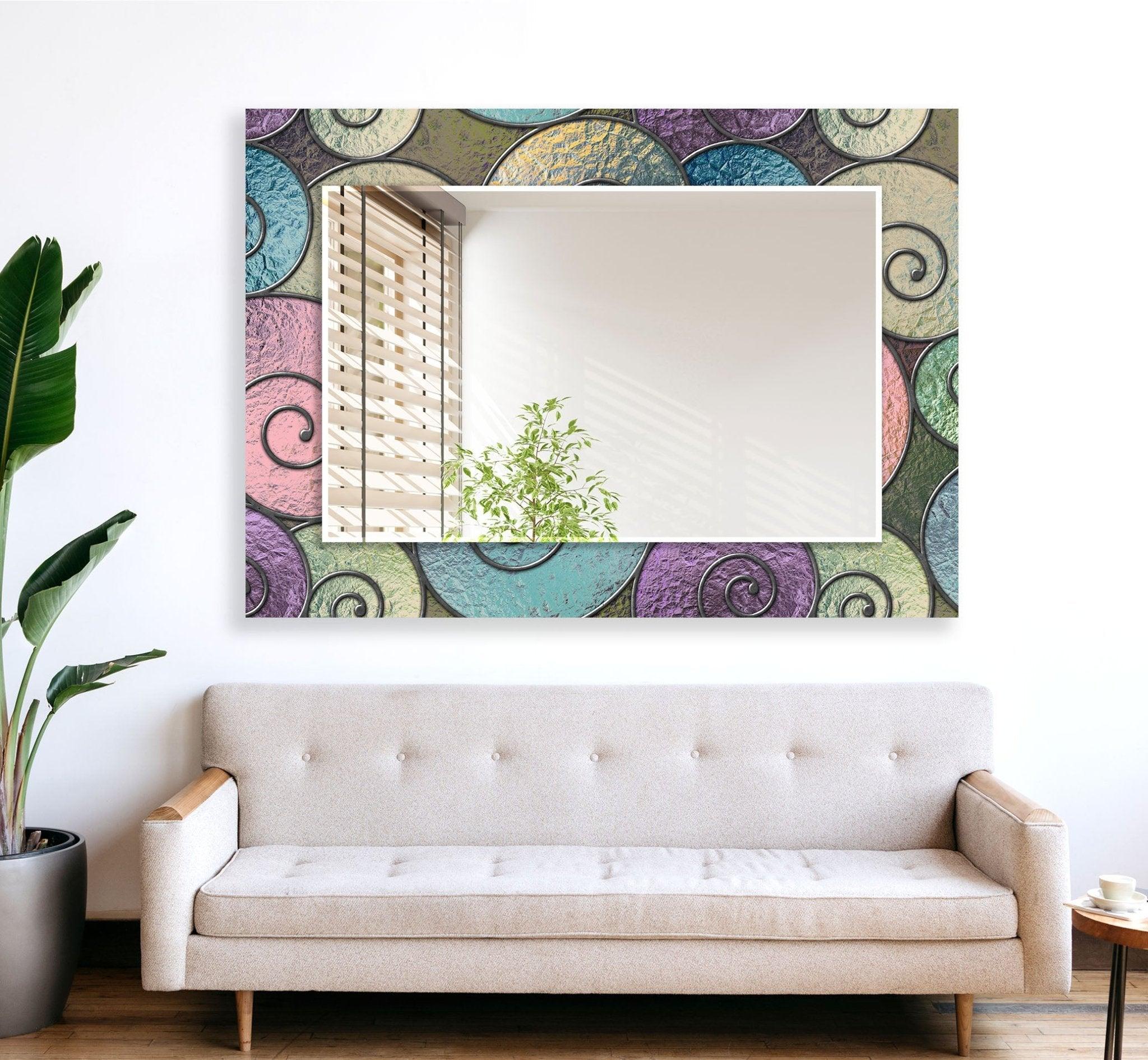 Abstract Spiral Wall Mirrors - Modern Decorative Round Mirror for Living Room, Bedroom, Entryway - Unique Home Decor & Stylish Interior Design Accent