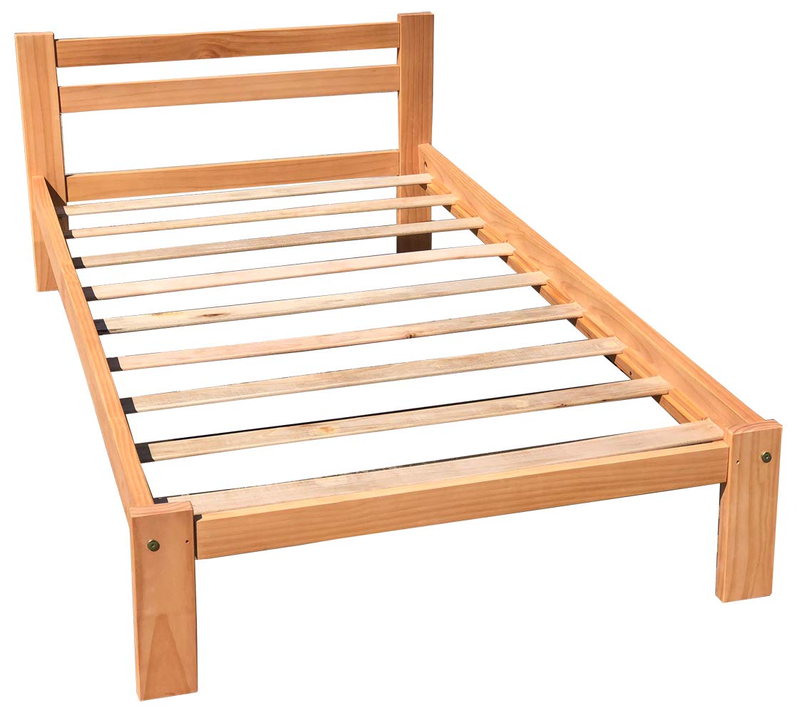 Amazonas Honey Pine Finish Twin Bed & Trundle - Solid Pine Wooden Trundle Bed with Hardwood Slats Support - Perfect for Boys, Girls & Kids Bedroom - Durable Wooden Bed Frame for Sleepovers & Small Spaces