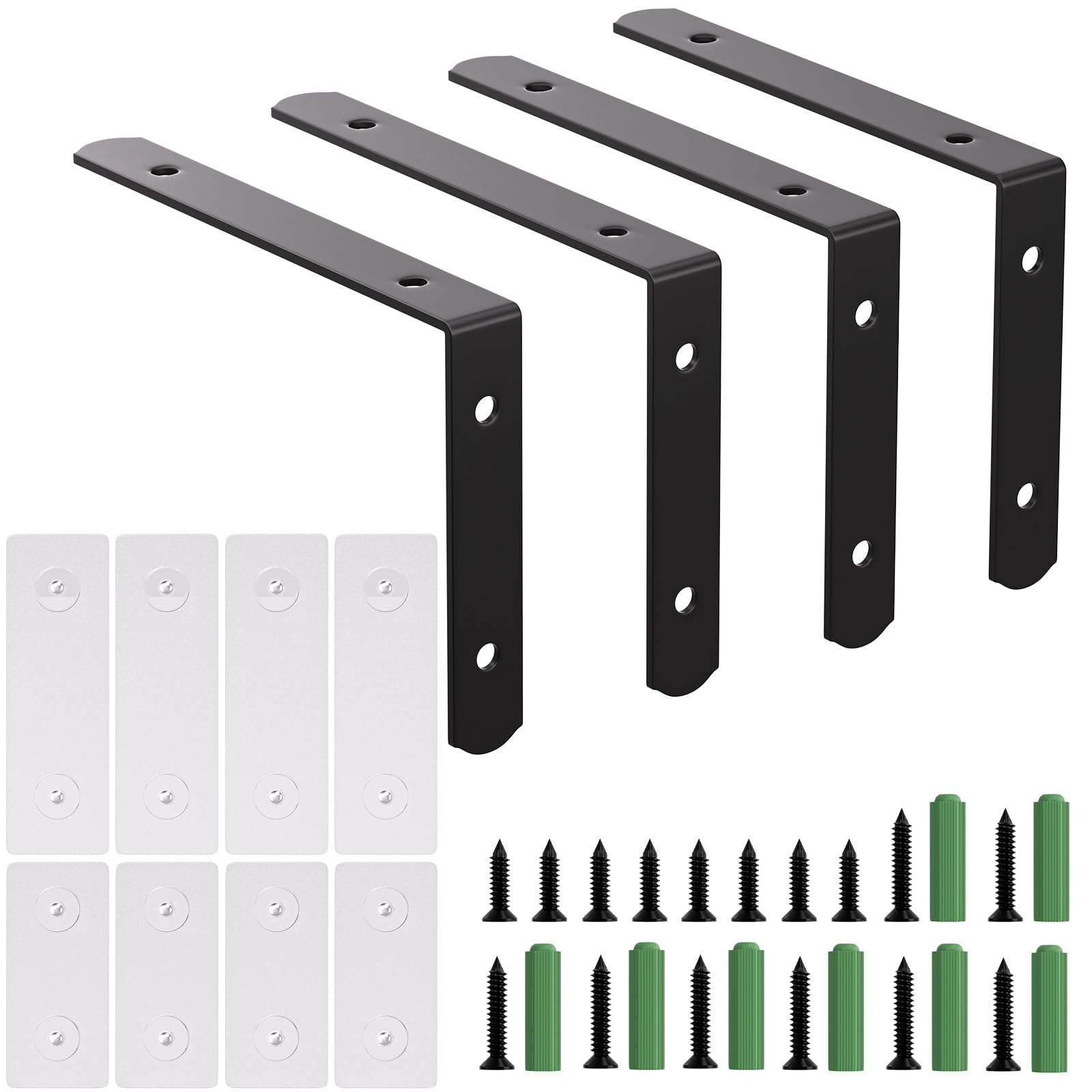 4-Pack Stainless Steel Furniture Anchors - No Drill Baby Proofing Anti-Tip Straps for Cabinets, Dressers & Bookshelves (6x4.3x1.2 Inch) - Secure Heavy Furniture & Prevent Child Accidents in Nursery, Living Room & Bedroom
