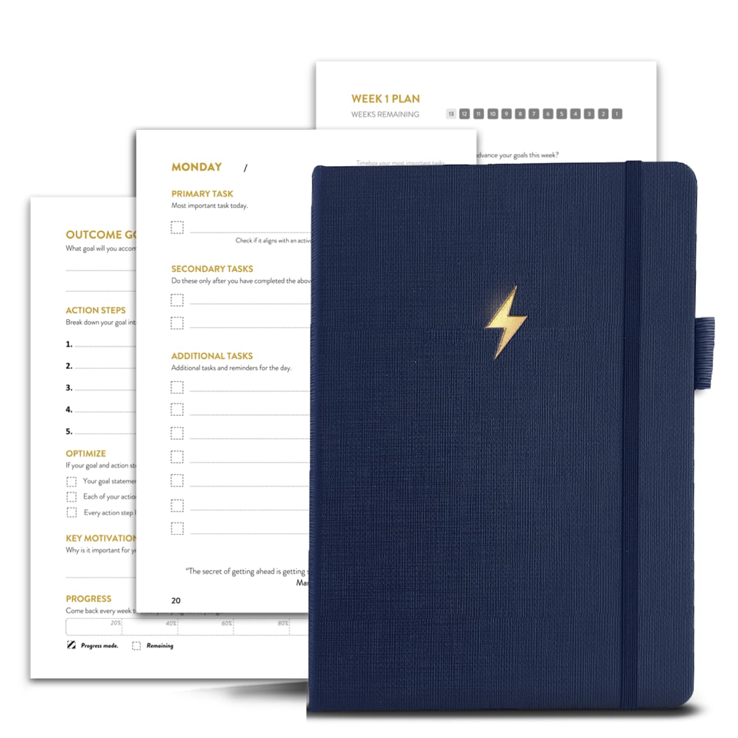 2025 13-Week Undated Planner - Productivity Tracker & Time Management Organizer for Adults, 5.25