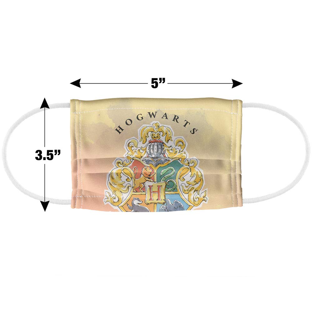 Harry Potter Hogwarts Watercolor Sigil Reusable Face Mask for Kids - 1-Ply Washable Cloth Mask for School, Travel & Daily Protection