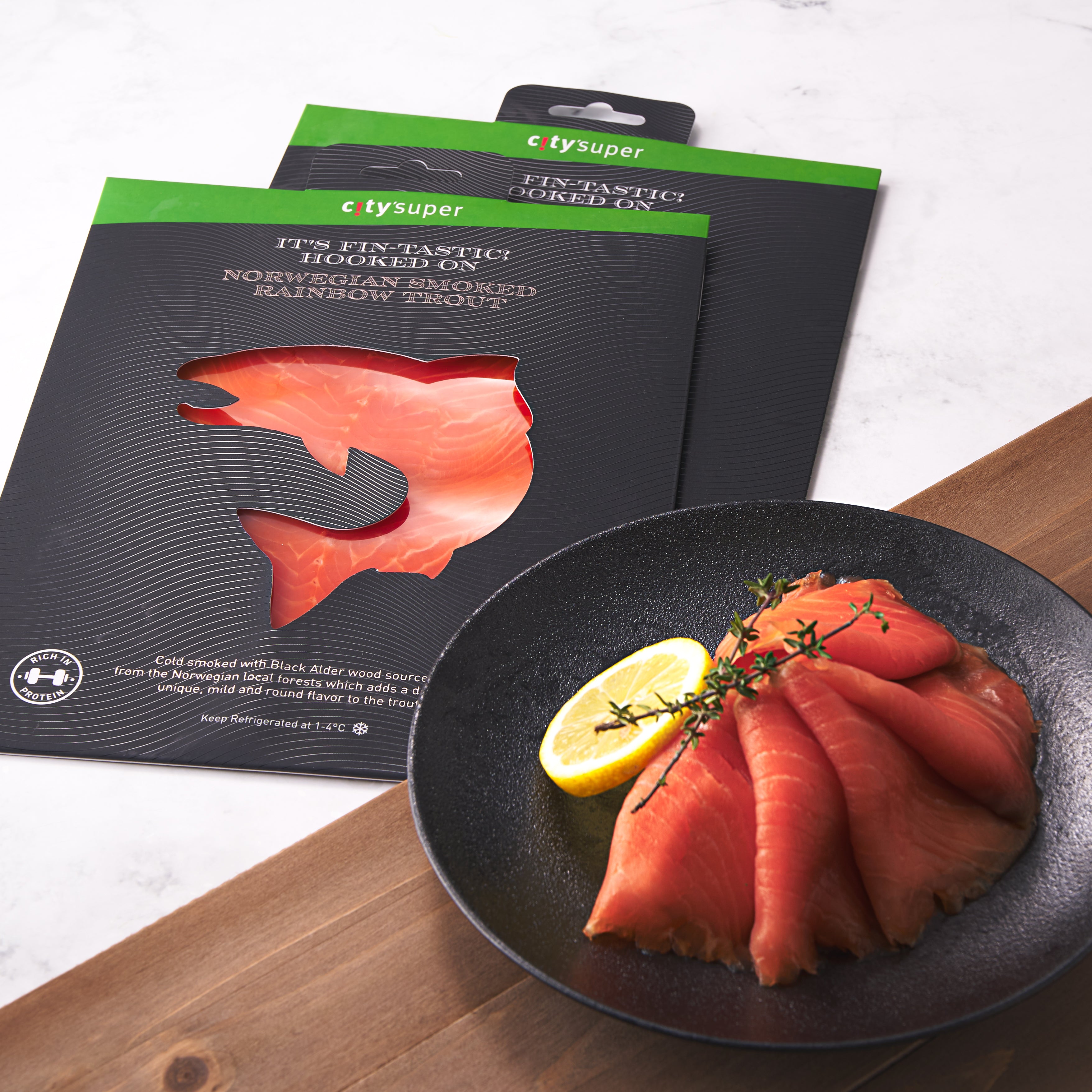 Premium Norwegian Smoked Rainbow Trout Fillet - 200g | Wild-Caught, Naturally Smoked Salmon Alternative | Perfect for Salads, Sandwiches & Charcuterie Boards
