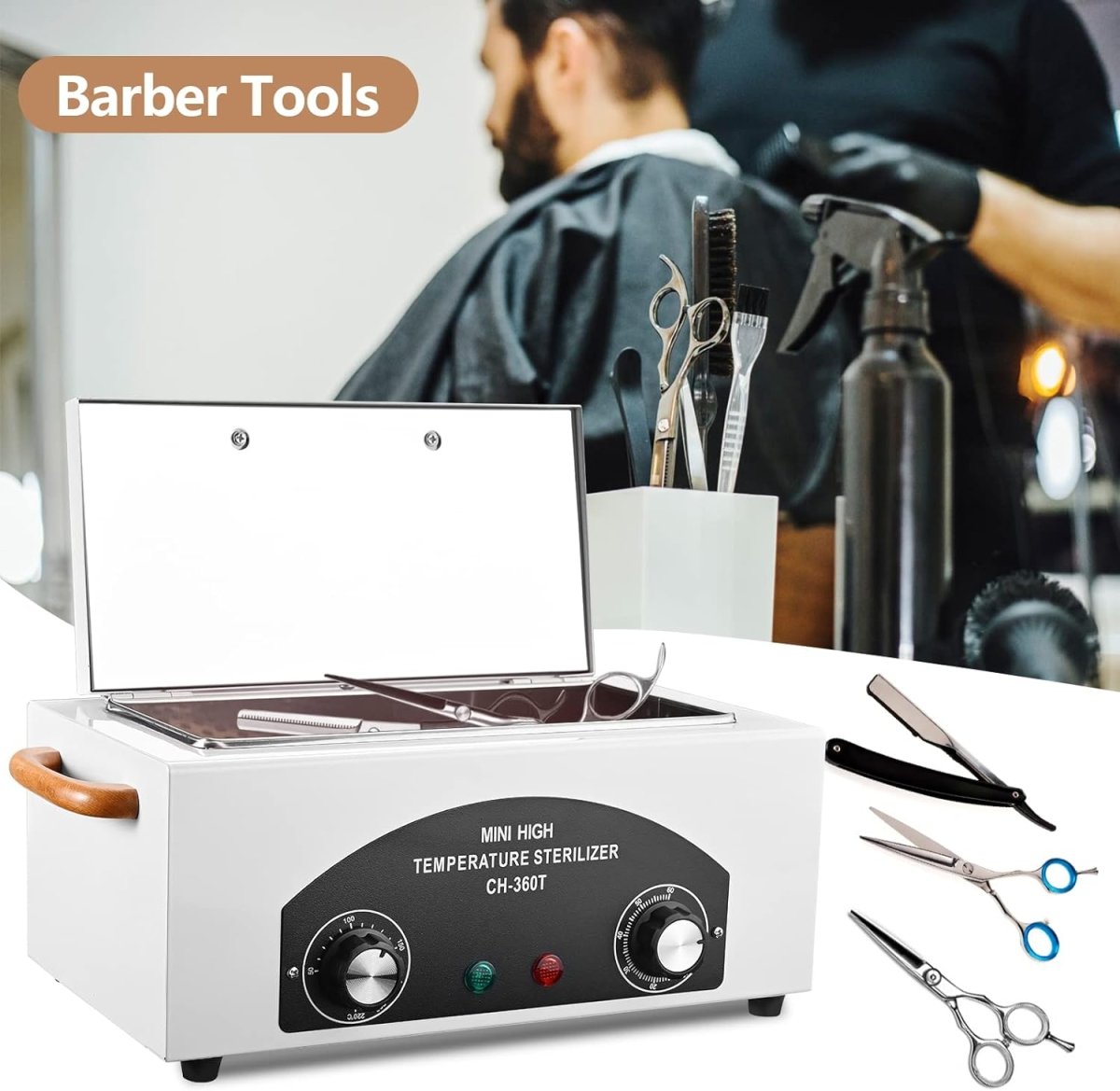 300W 1.5L Mini High Temperature Dry Heat Sterilizer Autoclave Machine - Portable Medical Equipment Sterilization for Dental Tools, Tattoo Needles & Beauty Salon Instruments