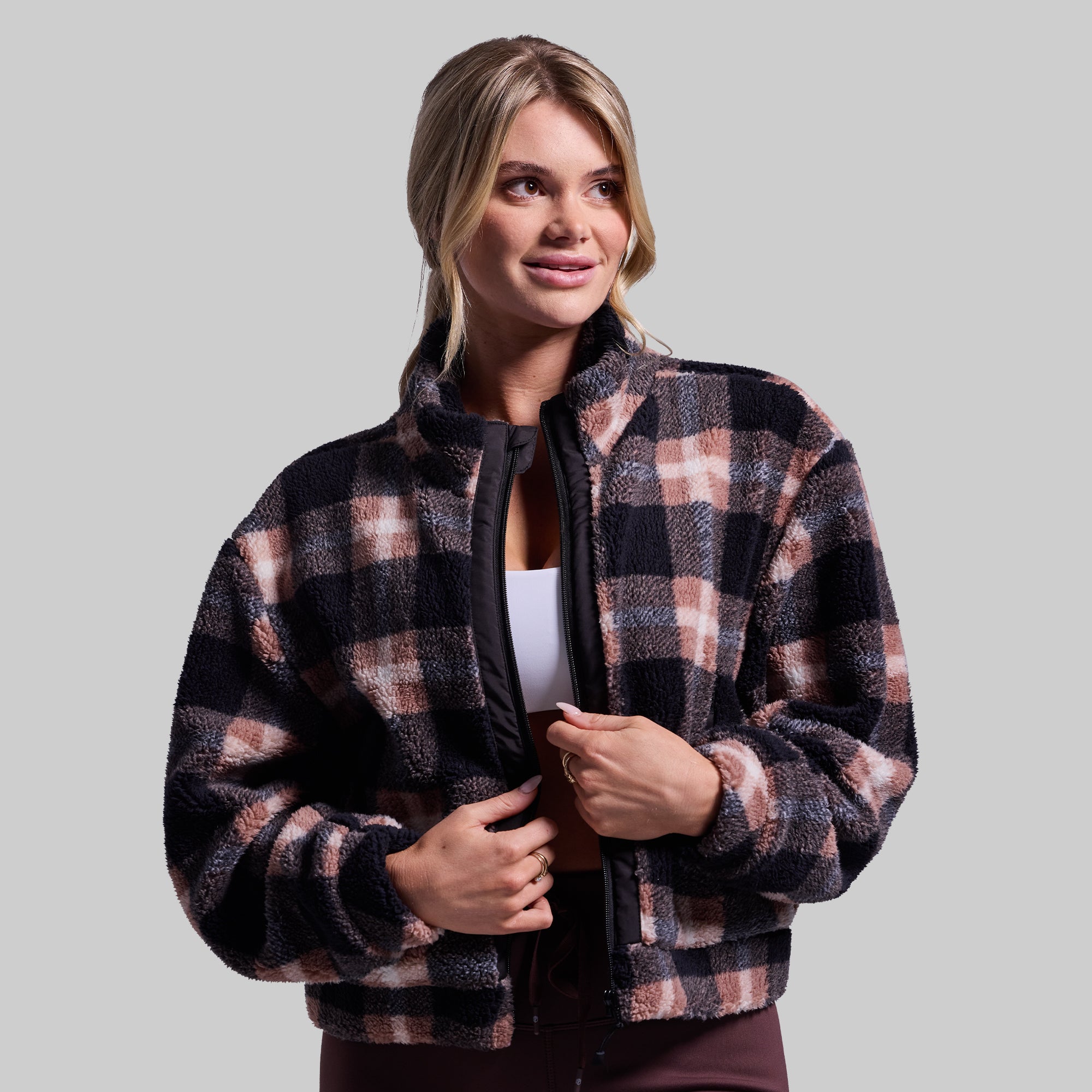 Women's Cropped Fleece Jacket - Soft & Warm Kettle Color Pullover for Casual Outfits & Fall Layering | Perfect for Coffee Dates, Weekend Errands & Outdoor Adventures
