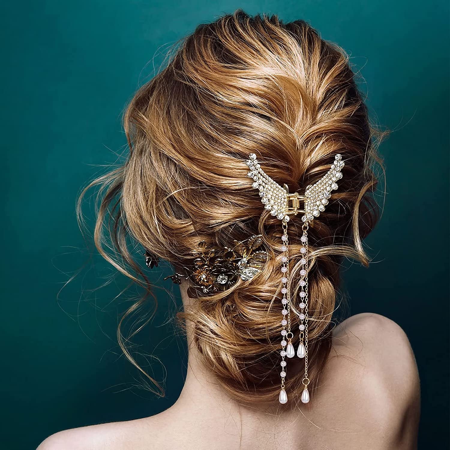 Elegant Butterfly Hair Clips for Women & Girls - Metal Claw Hair Clips for Fancy Hairstyles, Bridal Accessories & Everyday Use (Pack of 1) | Perfect for Weddings, Parties & Daily Styling