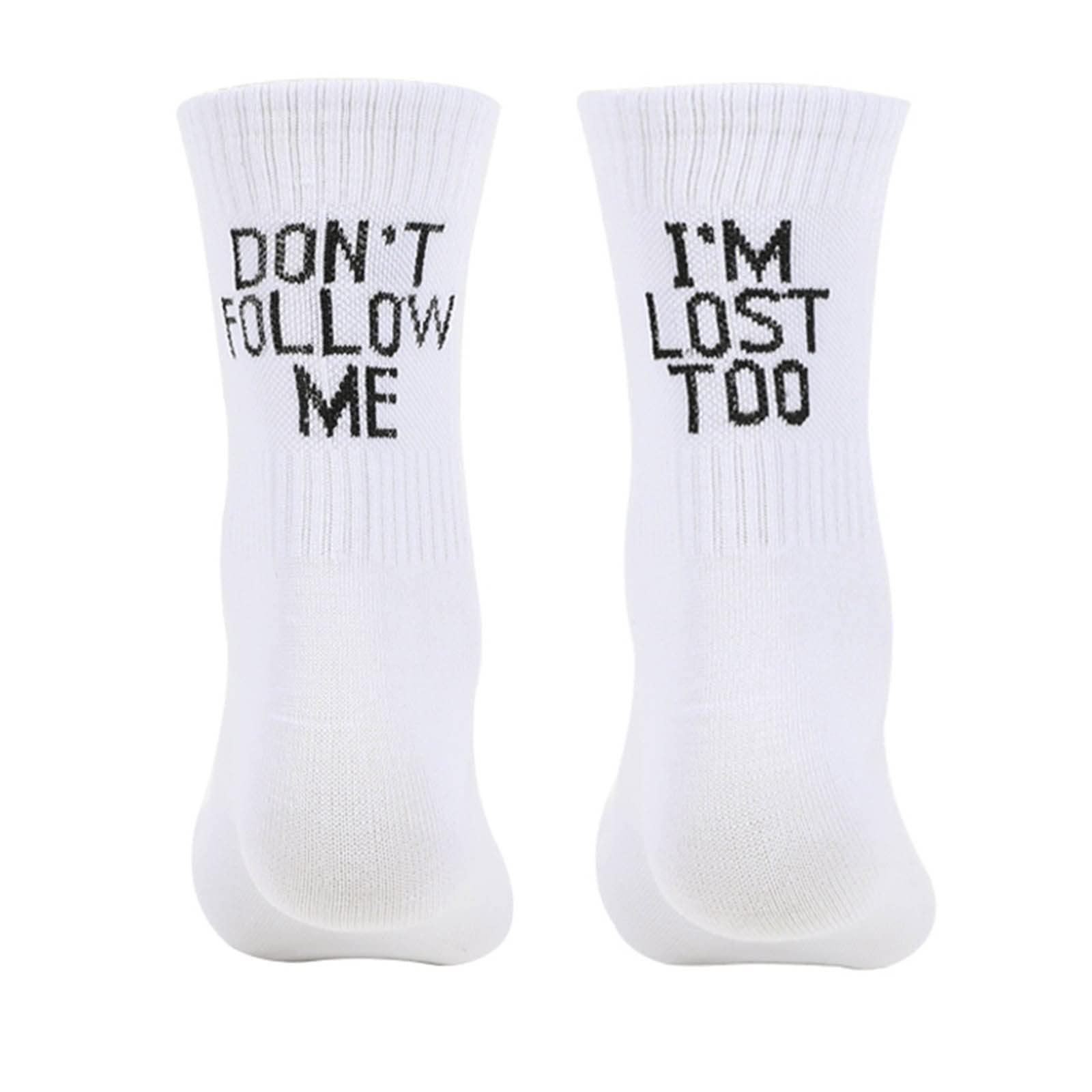 Evangelia.YM Cotton Printed Fun Socks - Medium Long Length, One Size (White) - Perfect for Casual Wear, Gifts, and Fashion Statements