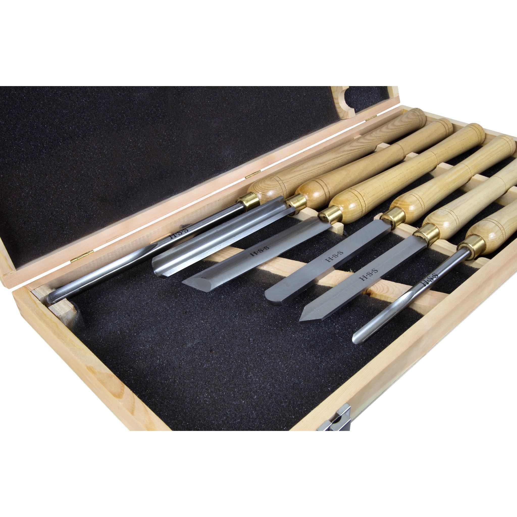 Premium WEN CH14 6-Piece Wood Chisel Set (16-22 Inch) - High Speed Steel Blades & Ash Wood Handles for Professional Woodworking & DIY Projects - Perfect for Carving, Cabinetry & Furniture Making