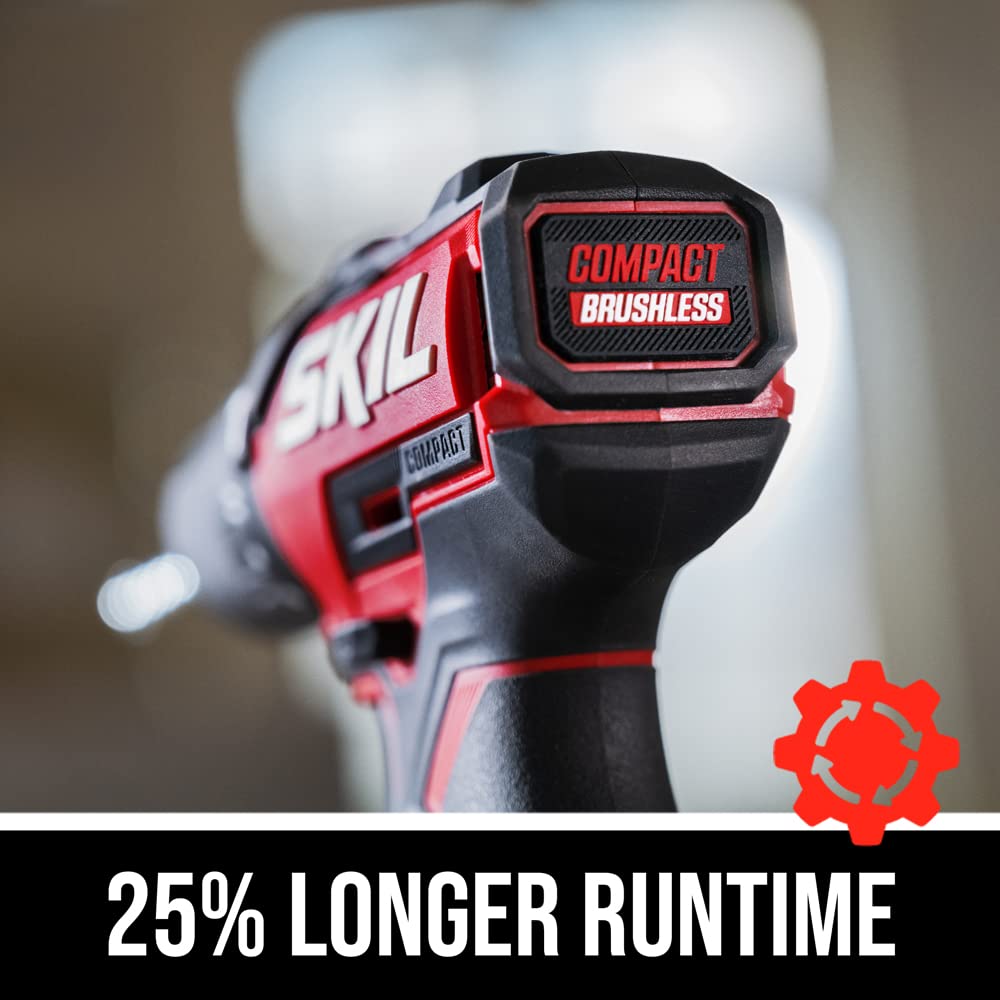 Skil PWR CORE 20 Brushless 20V 1/2 in. Cordless Hammer Drill Kit with 3-in-1 Function, 2.0Ah Battery & Fast Charger - Perfect for DIY Projects, Home Repairs and Construction Work