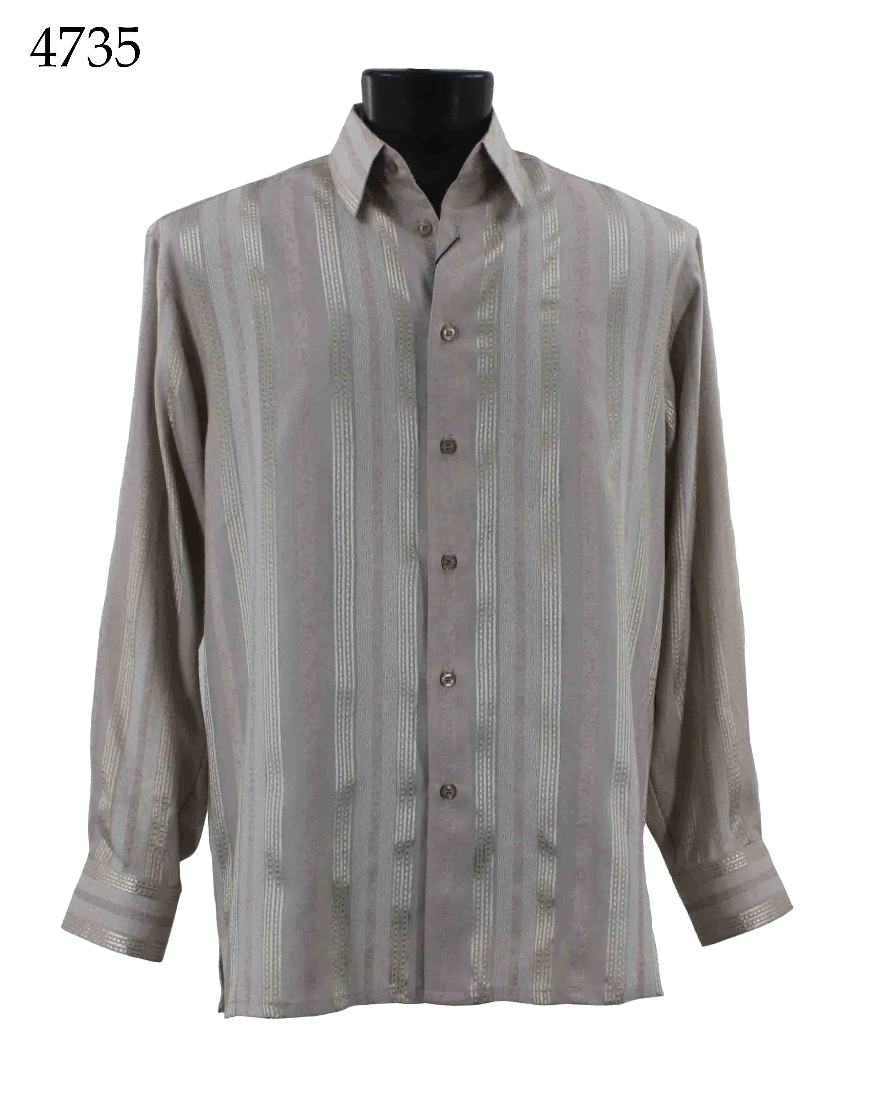 Bassiri Men's Long Sleeve Casual Shirt 4735 - Comfortable Button Down Work Shirt for Office, Business & Everyday Wear