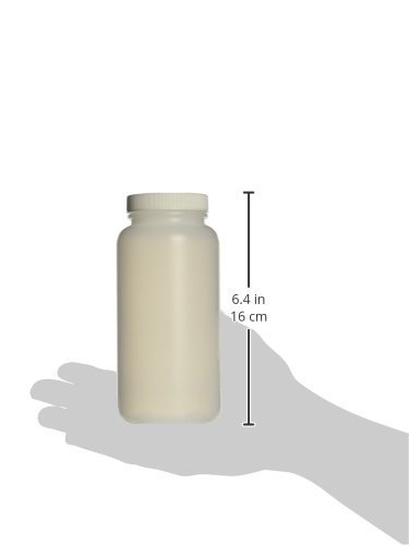 24 Pack HDPE Wide Mouth Round Bottles with White Polypropylene SturdeeSeal PE Foam Cap - Metal-Free, Cleaned for Laboratory & Industrial Use - Perfect for Chemical Storage, Sample Collection & Scientific Experiments