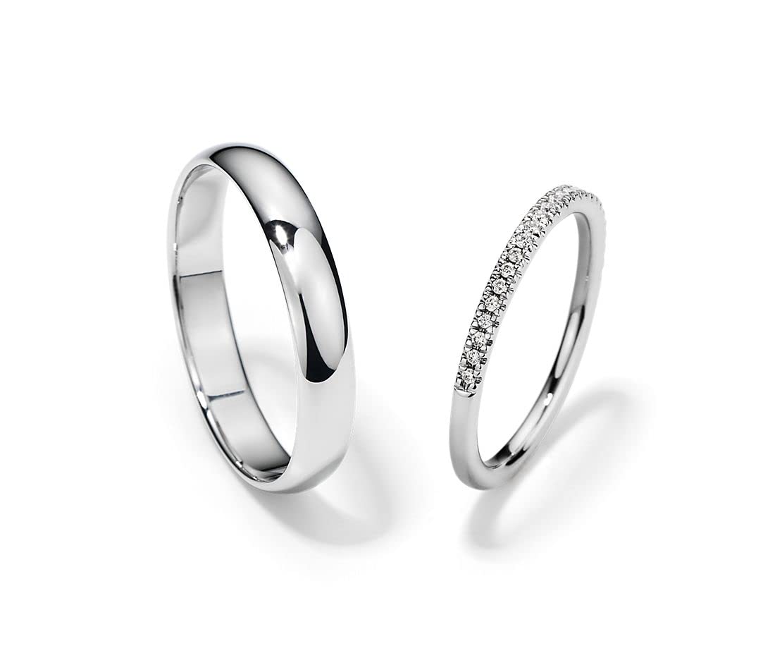 Moissanite Wedding Rings for Couples - His and Her Matching Promise Rings Set in 925 Sterling Silver | Classic Elegance for Engagement, Anniversary & Vow Renewal Ceremonies