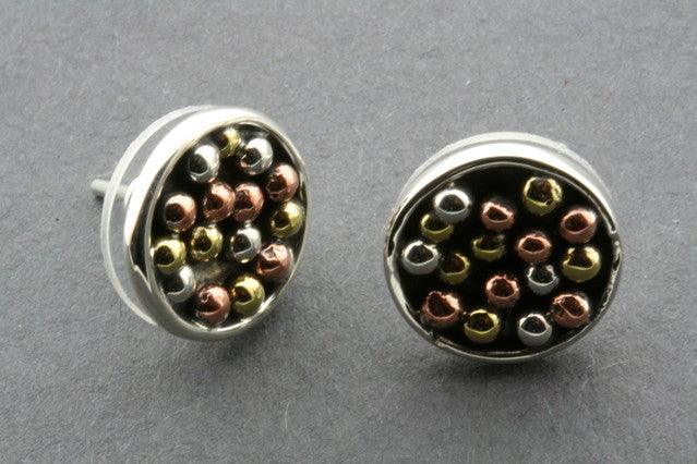 Multi Bead Disc Stud Earrings for Women - Trendy Fashion Jewelry for Parties, Weddings & Everyday Wear
