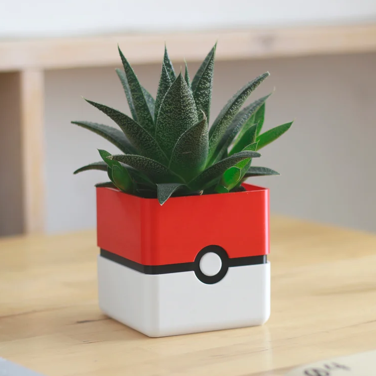 Pokemon Pokeball Planter - Cute Succulent Planter for Home & Office Decor, Perfect Gift for Pokemon Fans & Plant Lovers (3.5 Inch) - Great for Desktop, Shelf, or Windowsill Display