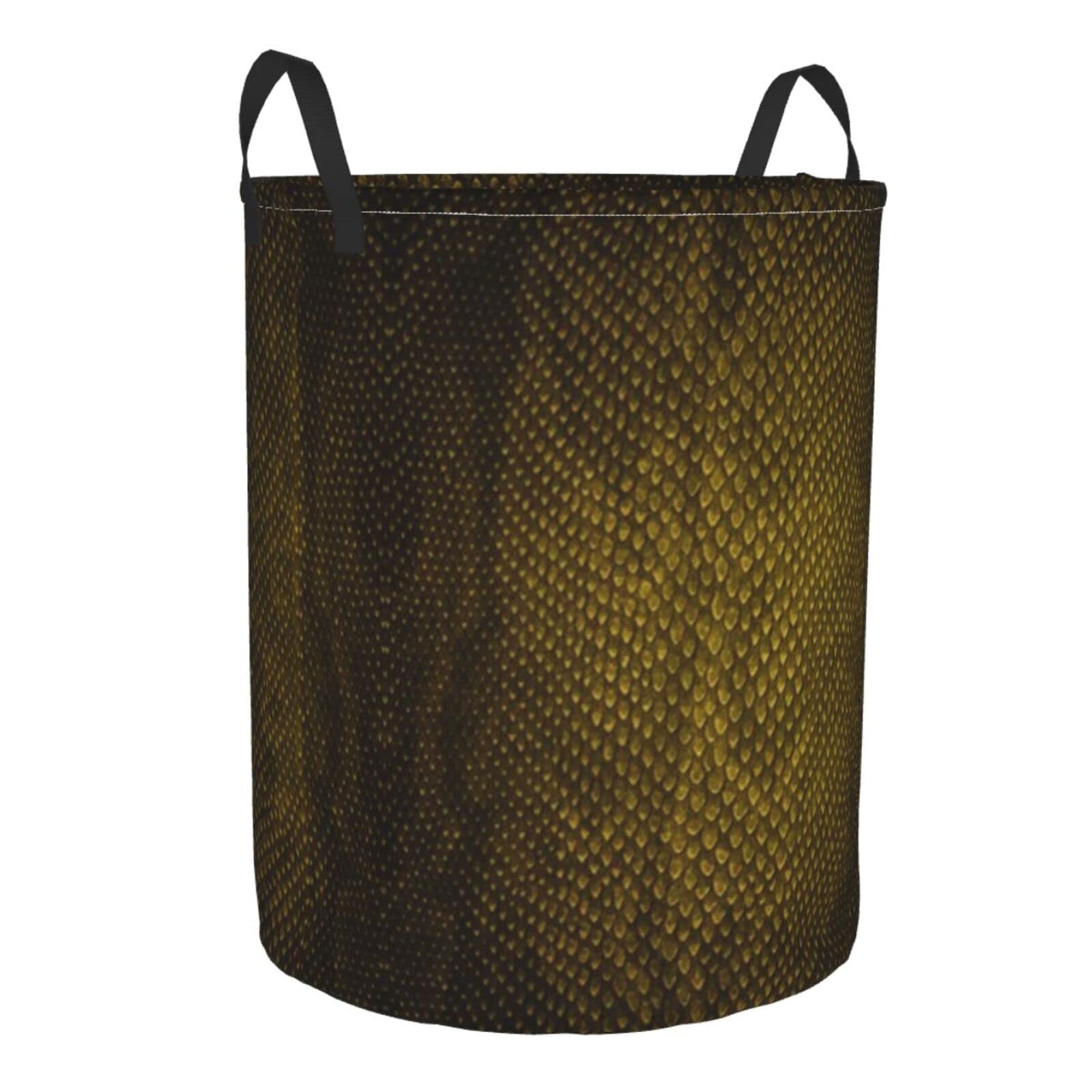 Snake Skin Laundry Hamper - Stylish Woven Clothes Basket for Women, Toy Storage Organizer & Dirty Clothes Bin - Perfect for Bedroom, Nursery, or Dorm Room Organization