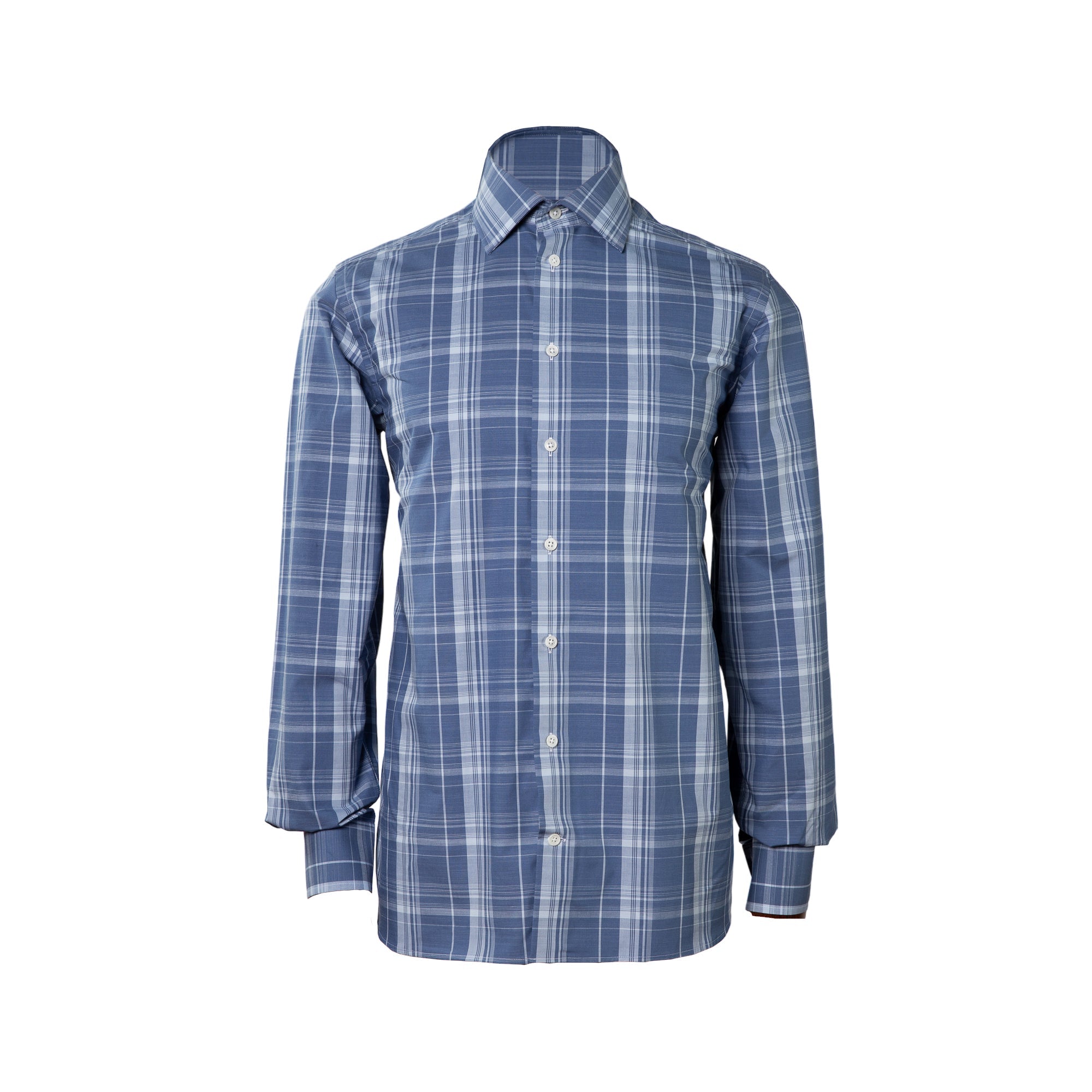 HENRY SARTORIAL Men's Casual Checkered Cotton Shirt - Blue Plaid Flannel Button Down for Work & Weekend Wear | Office, Date Night, Outdoor Activities