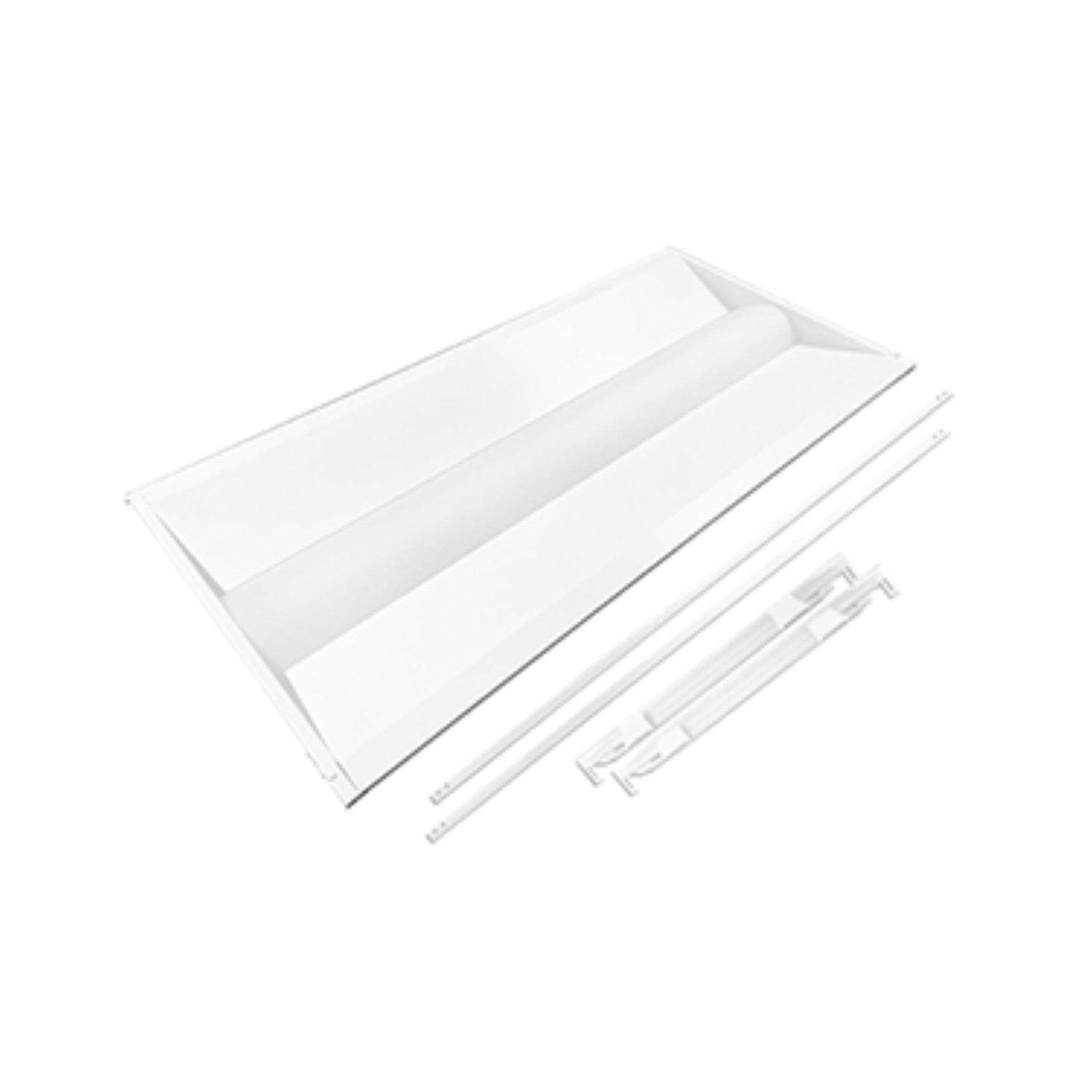 2x4 LED Troffer Retrofit Light Fixture - 34W, 3125/4250 Lumens, 3500K/4000K/5000K Color Temperature, Center Basket Design - Perfect for Office, Classroom, and Commercial Lighting