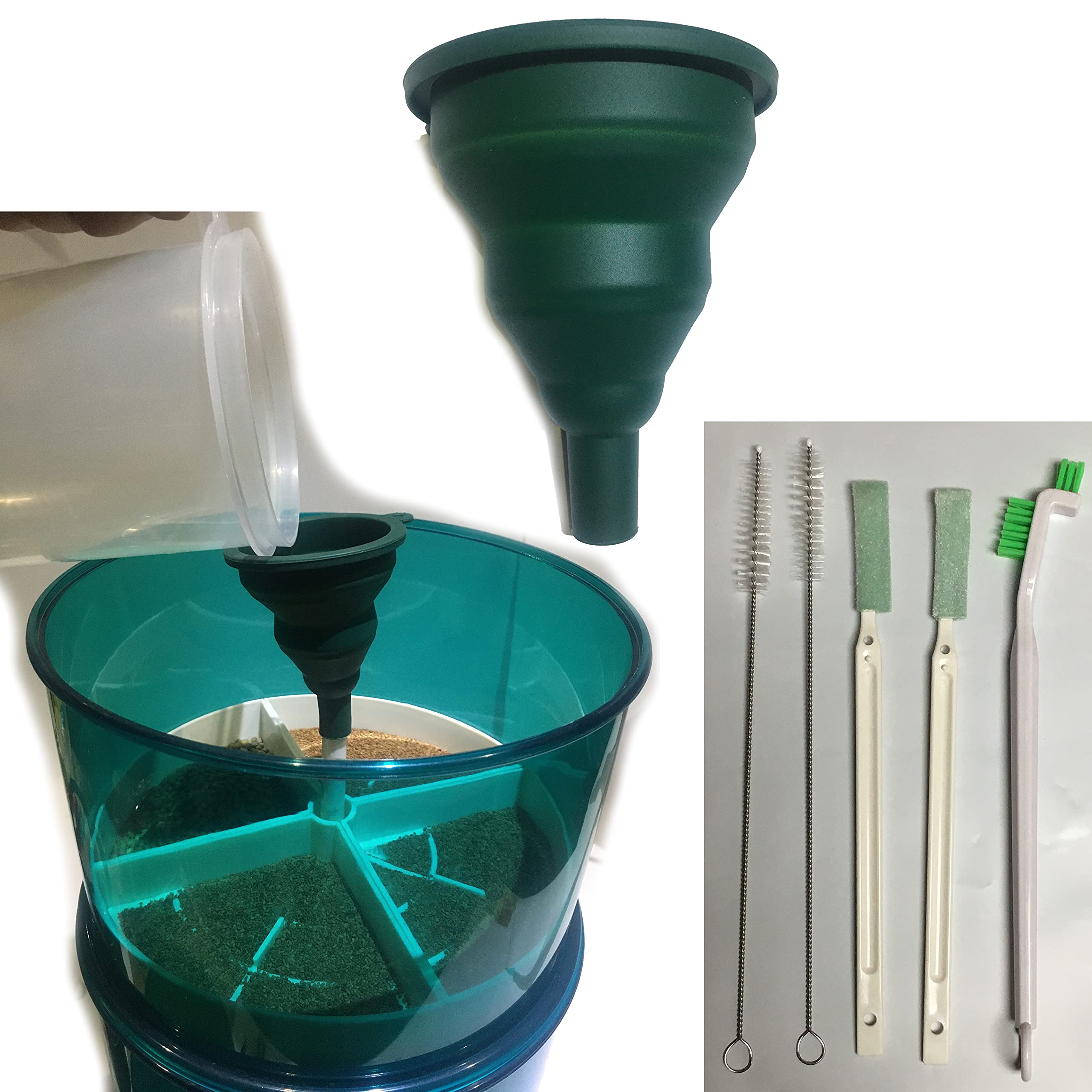 SproutStacker Accessory Kit - Silicone Refill Funnel & Cleaning Brushes Set for Hydroponic Growing Systems | Perfect for Indoor Garden Maintenance & Seedling Care