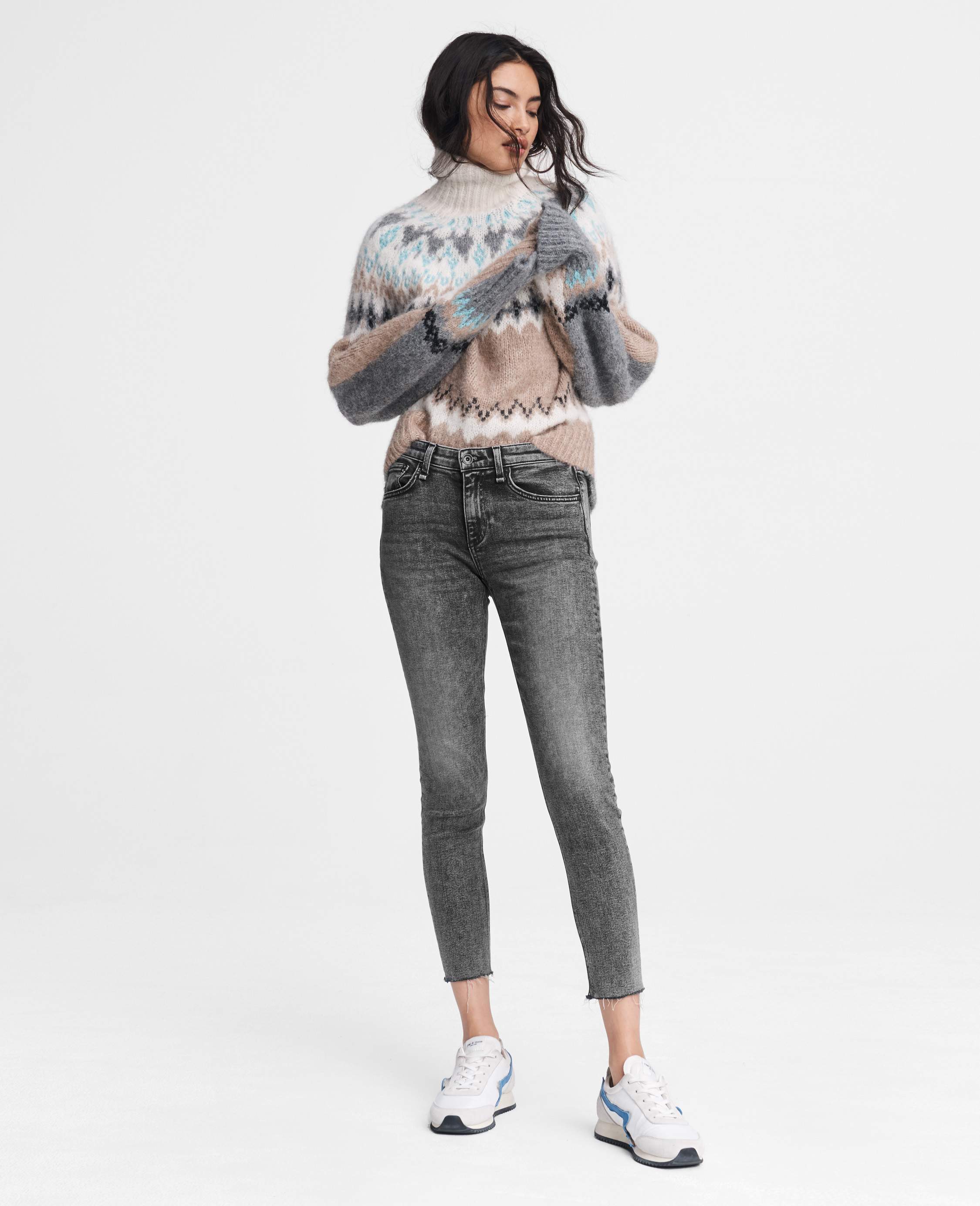 Cate Mid Rise Skinny Jeans for Women - Black Sage Wash Slim Fit Stretch Denim Pants | Perfect for Casual Wear, Office & Date Nights