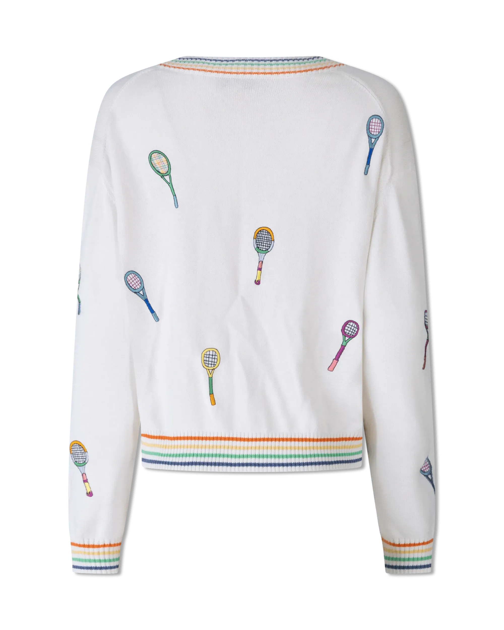 Embroidered Racket Cardigan for Women - Stylish Knit Sweater for Casual Wear, Office & Fall Fashion