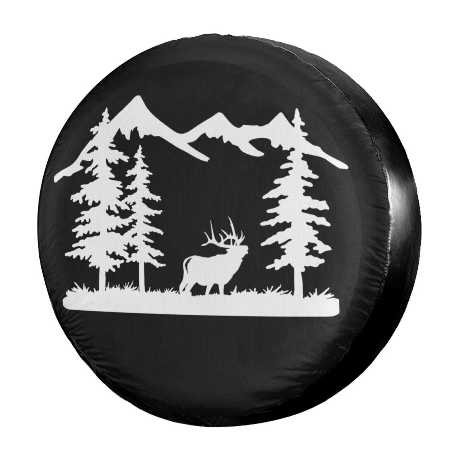 Waterproof Christmas Deer Spare Tire Cover - 14 Inch Dustproof Wheel Protector for RV, SUV, Trailer & Vehicles | Perfect for Winter Travel & Holiday Decorations