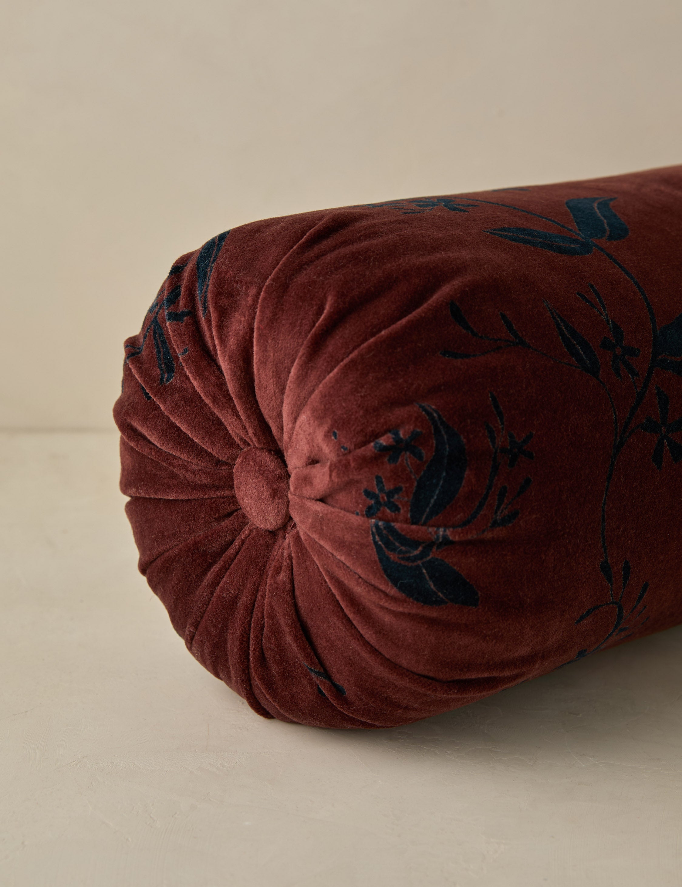 Carmine Velvet Bolster Pillow - Soft Luxury Pillow for Sofa, Bed & Home Decor - Perfect for Living Room, Bedroom & Nursery Comfort