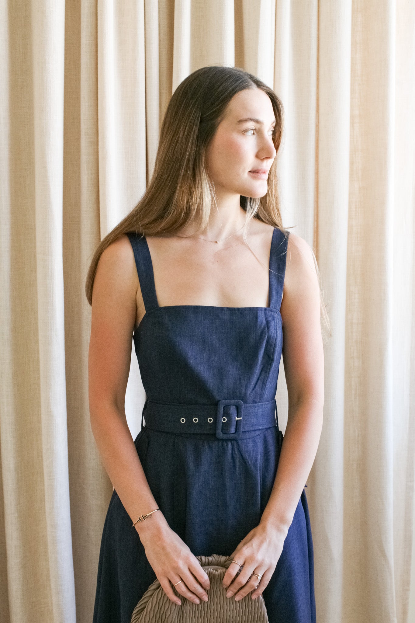 Bethany Belted Midi Dress for Women - Elegant Wrap Dress with Adjustable Waist Tie | Perfect for Office, Date Night & Special Occasions