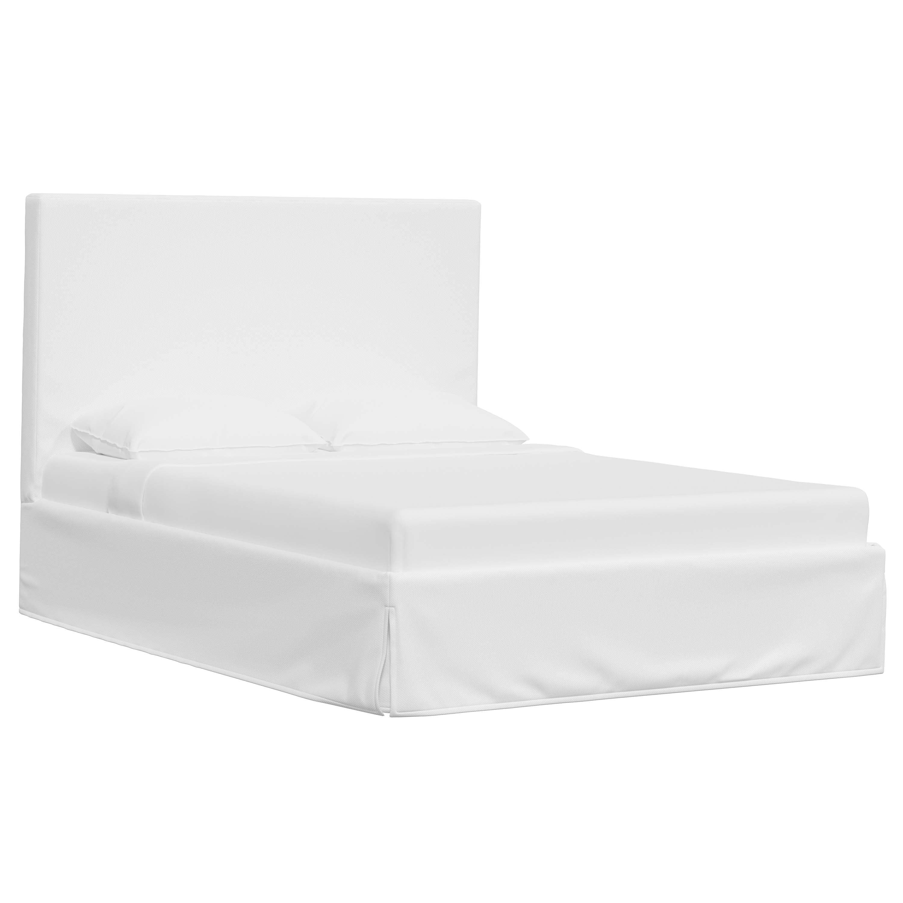 Violet Slipcovered Bed - Soft Washable Fabric Upholstered Queen Size Bed Frame with Headboard - Perfect for Modern Bedrooms, Guest Rooms & Cozy Home Decor